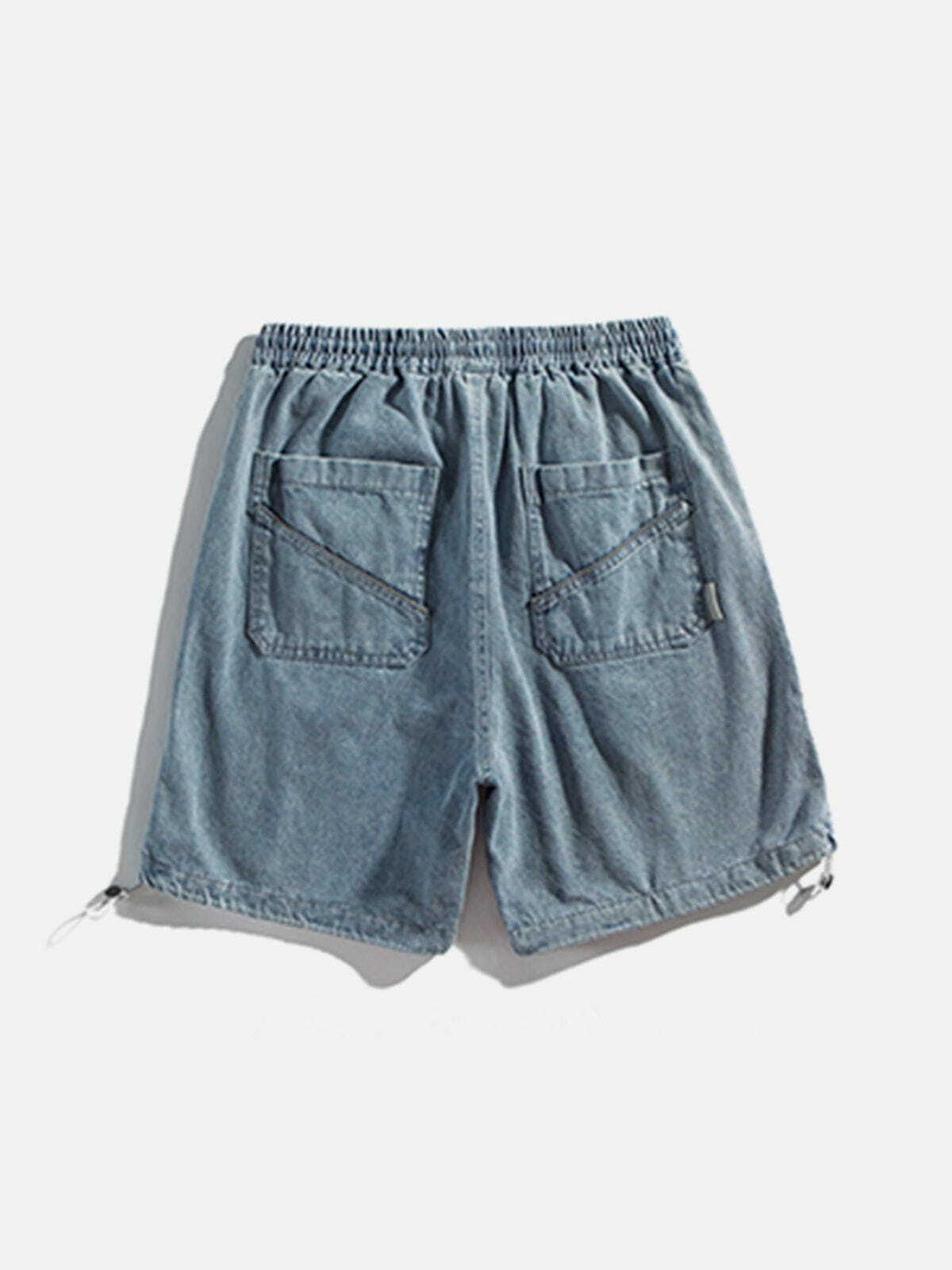 Y2K Grunge Drawstring Label Shorts - Retro 90s Summer Outfit for Y2K Vibes & Parties