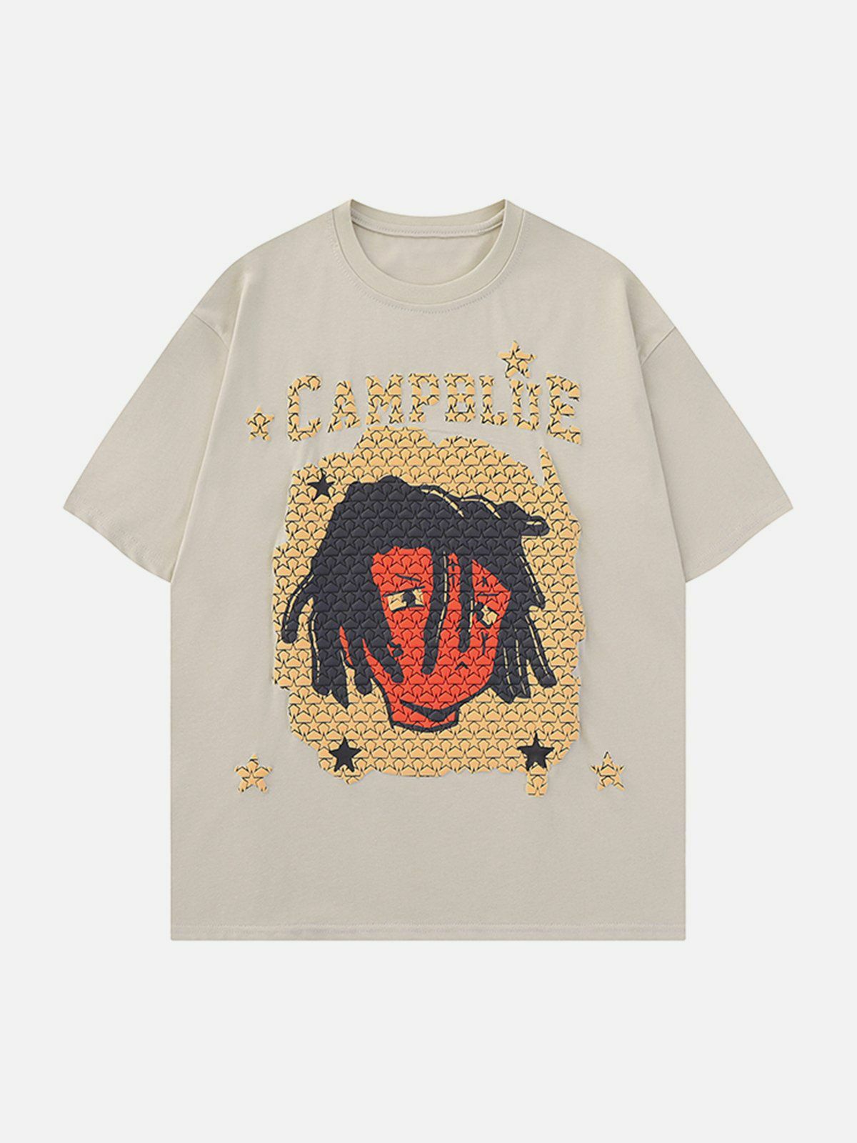 Y2K Grunge Dreadlocks Star Element Tee - Retro 90s Summer Outfit for Party Vibes