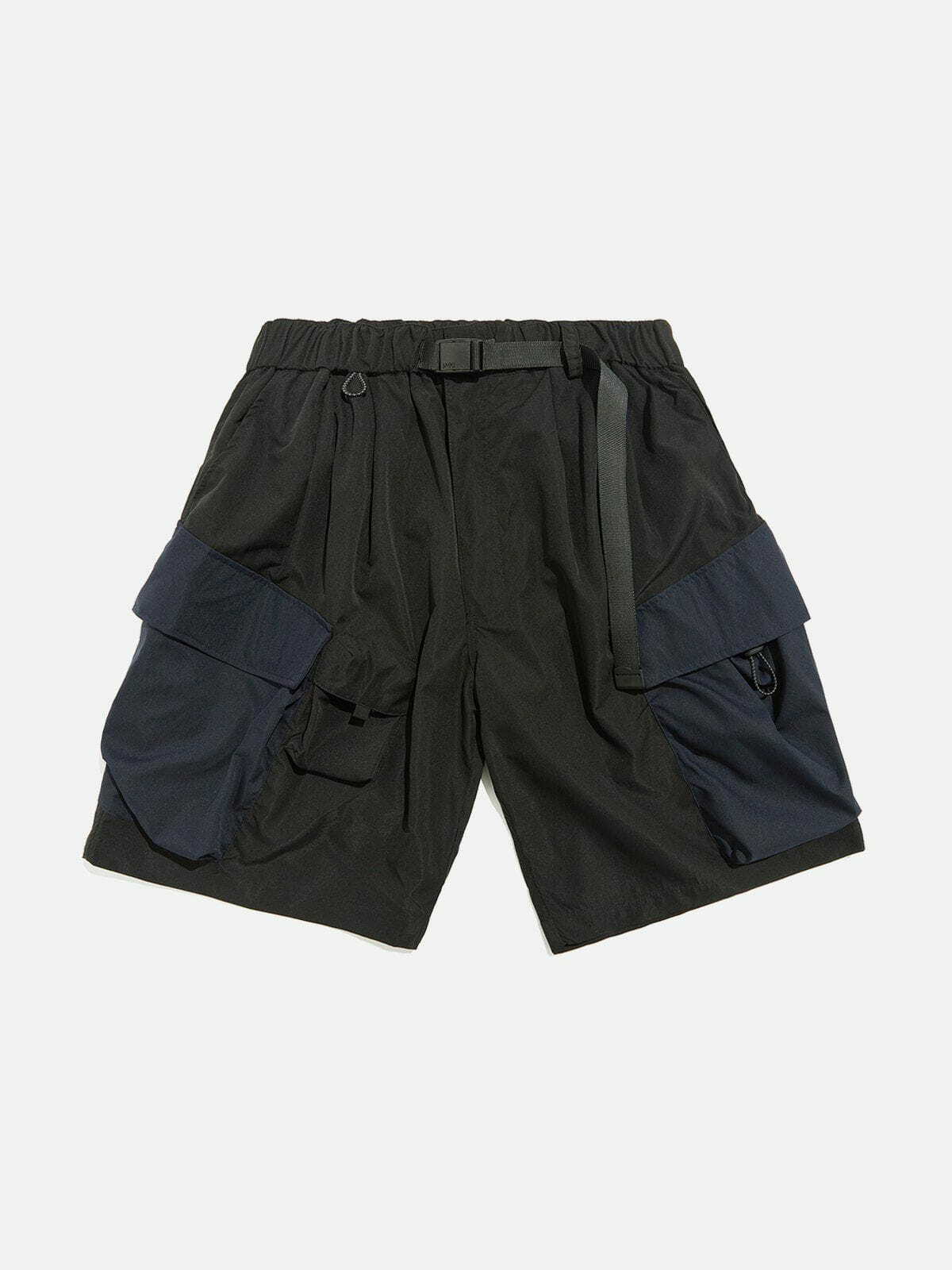 Y2K Grunge Elastic Waist Shorts with Large Pockets - Retro 90s Summer Outfit Essential