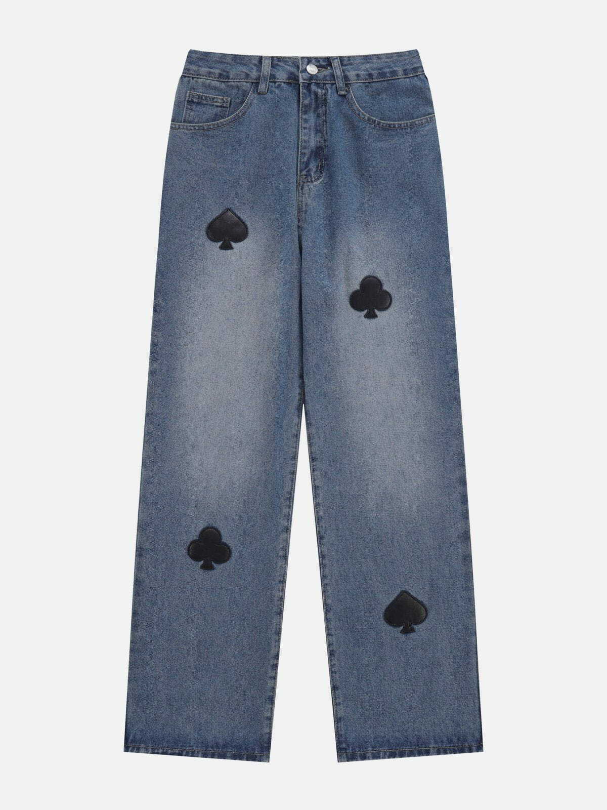 Y2K Grunge Embroidered Jeans - Retro 90s Fashion for Summer Parties & Outfits