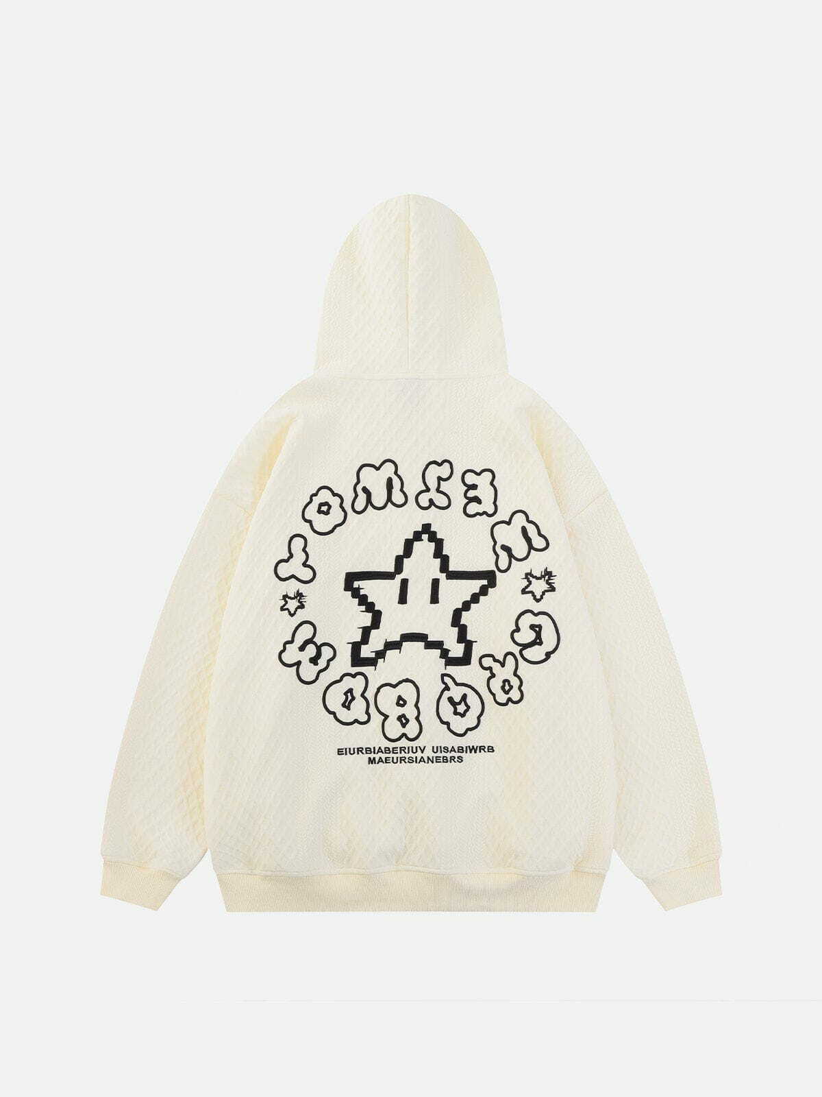 Y2K Grunge Embroidered Patch Hoodie - Retro 90s Summer Outfit for Y2K Style Lovers