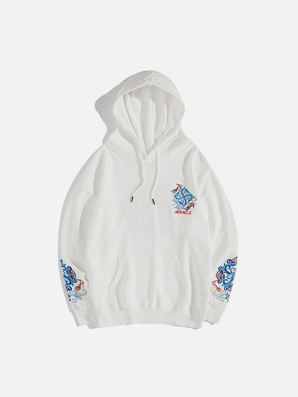 Y2K Grunge Embroidery Carp Hoodie - Retro 90s Summer Outfit for Y2K Fashion Lovers