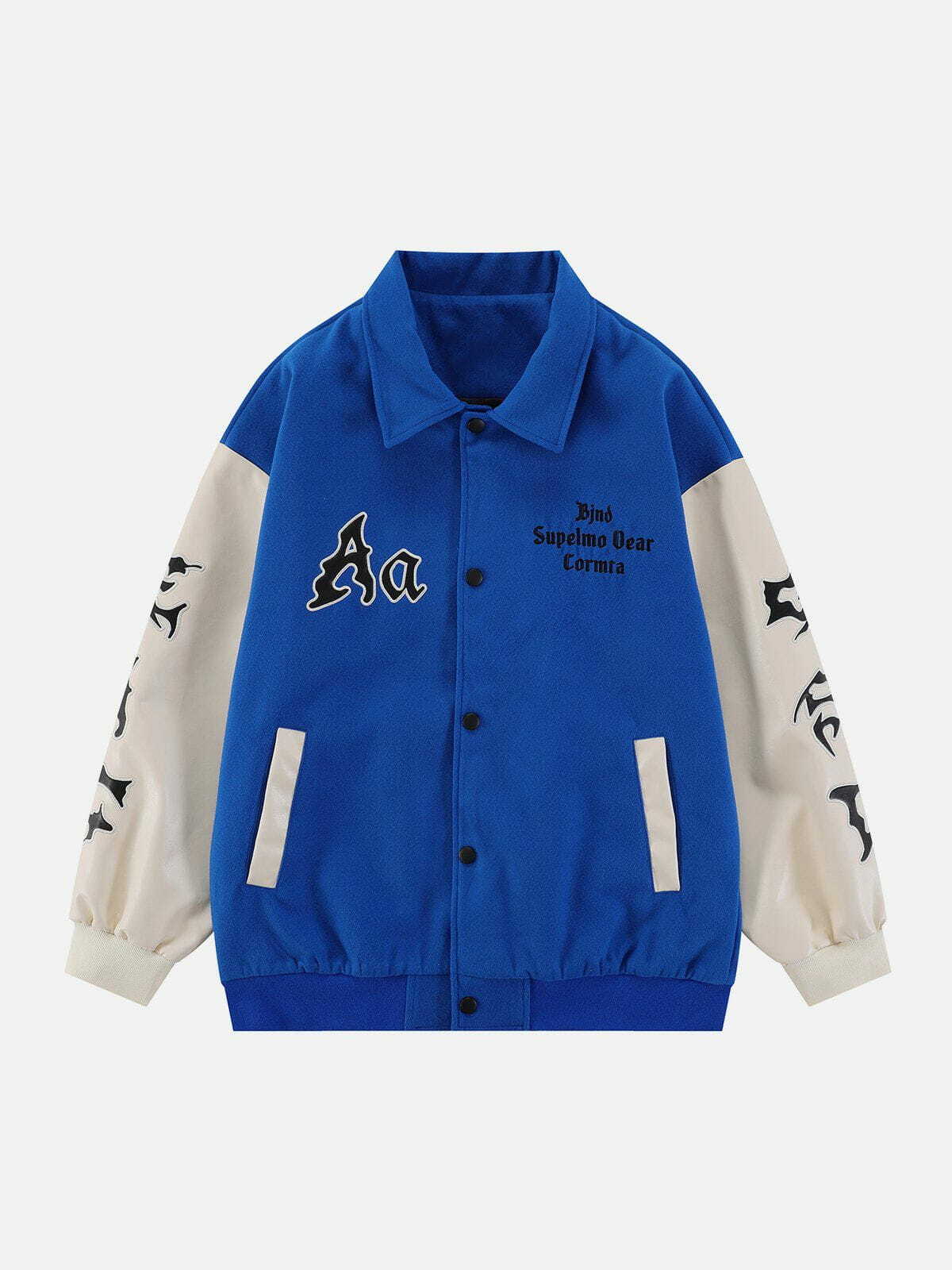 Y2K Grunge Embroidery Letters Aa Varsity Jacket - Retro 90s Summer Outfit Essential