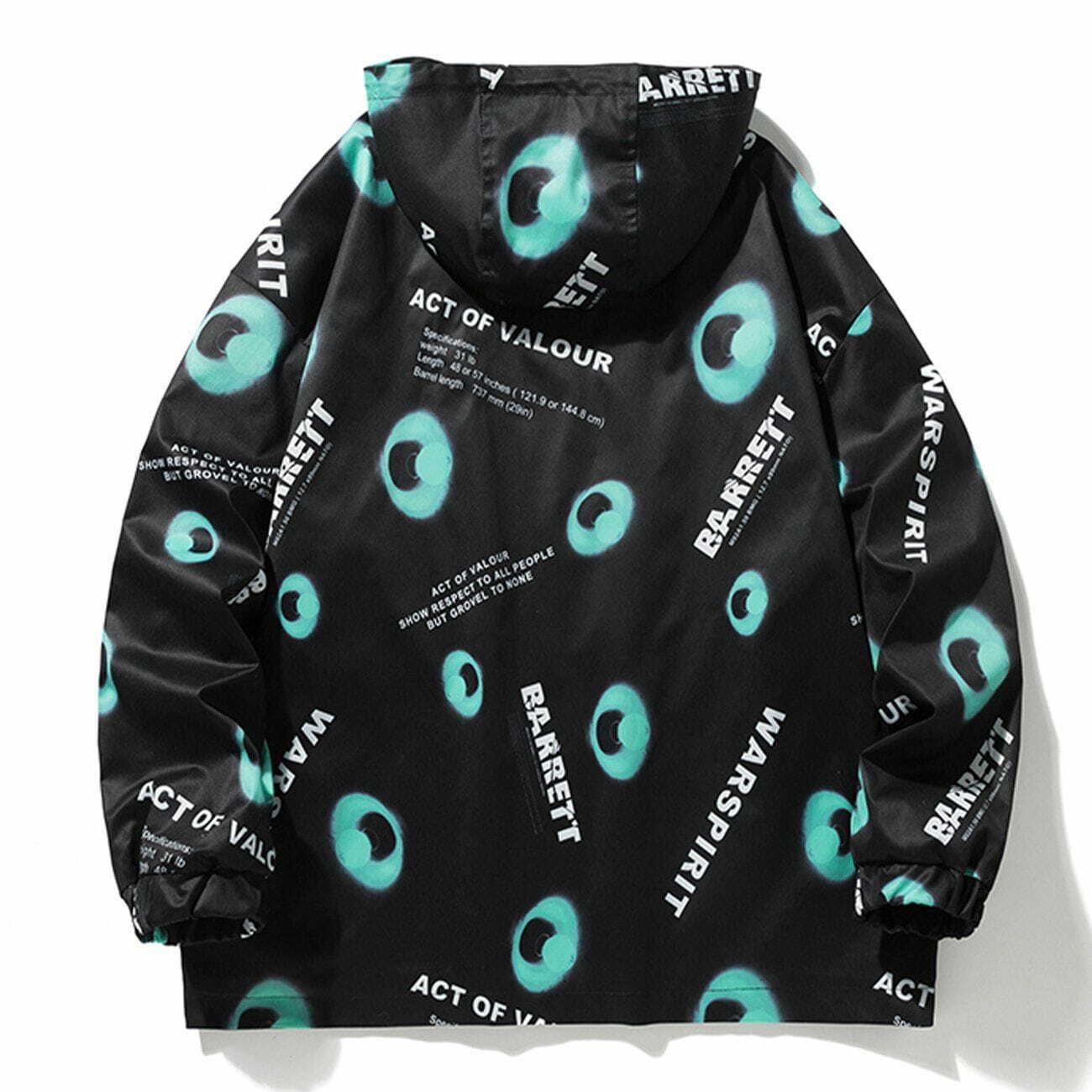 Y2K Grunge Eyeball Jacket - Retro 90s Summer Outfit, Y2K Party & Club Style Outerwear