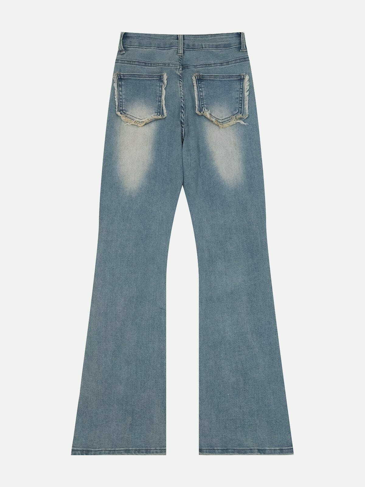 Y2K Grunge Flared Jeans - Retro 90s Style, Perfect for Summer Outfits & Party Looks