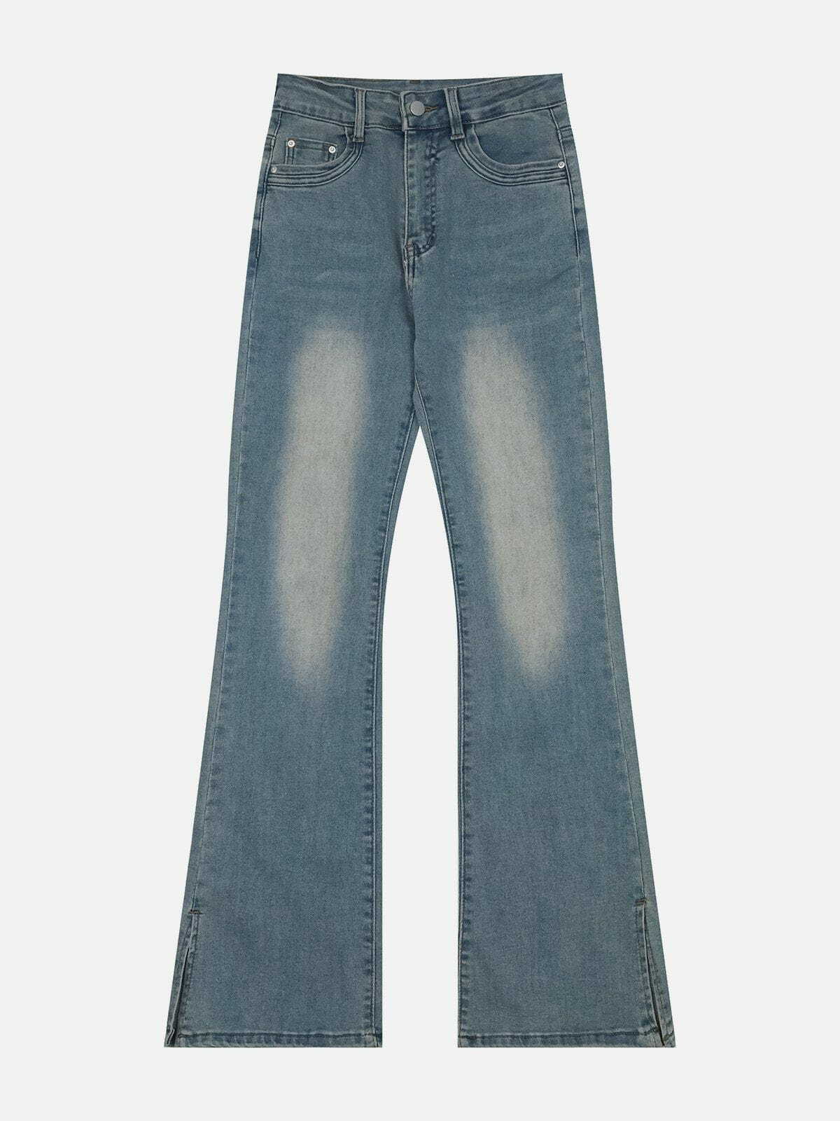 Y2K Grunge Flared Jeans - Retro 90s Style, Perfect for Summer Outfits & Party Looks