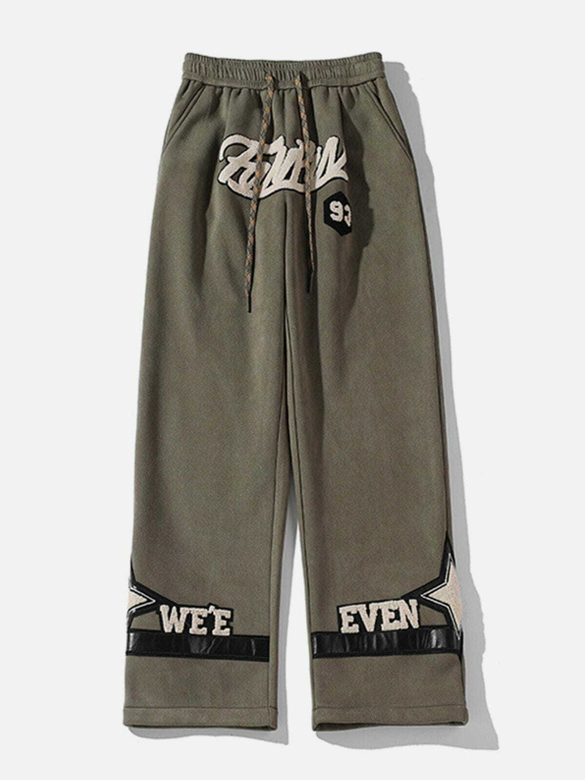 Y2K Grunge Fleece Suede Sweatpants - Retro 90s Summer Outfit for Y2K Party Vibes