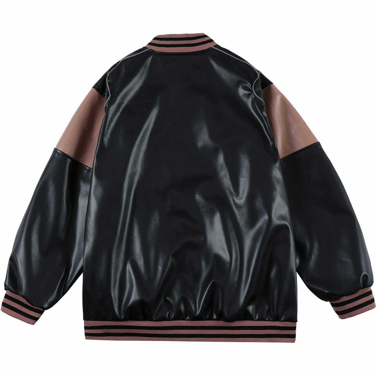 Y2K Grunge Flock Leather Stitching Jacket - Retro 90s Fashion for Summer Parties & Outfits