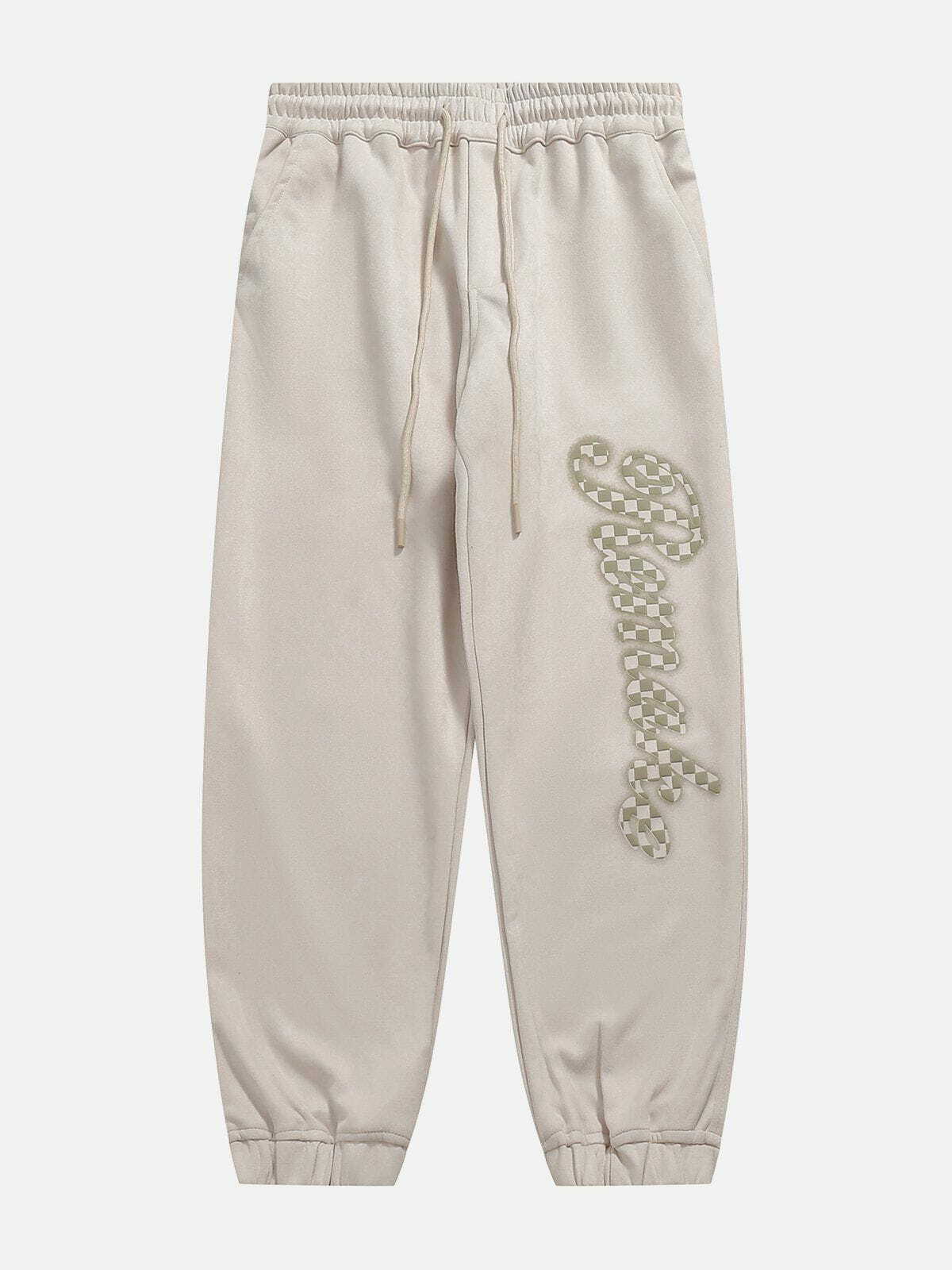 Y2K Grunge Foam Printing Letter Pants - Retro 90s Summer Outfit for Y2K Party Vibes