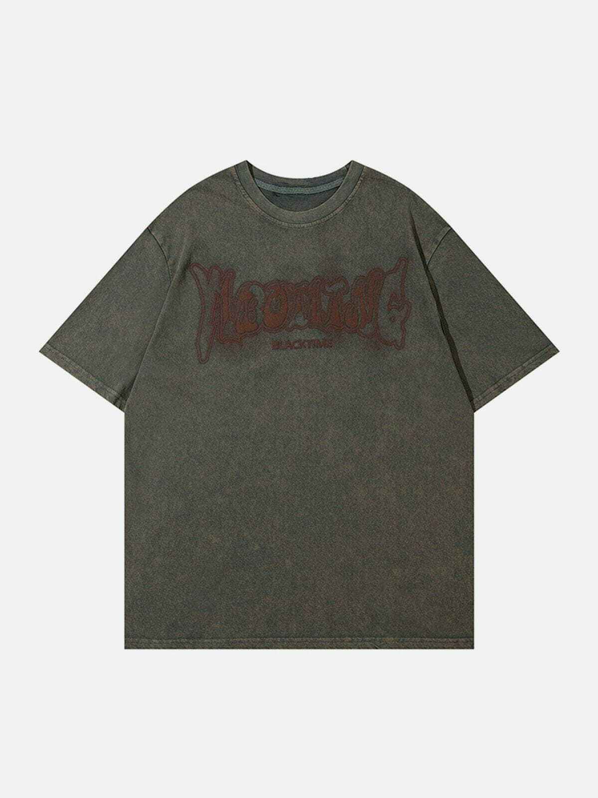 Y2K Grunge Foam Printing Washed Tee - Retro 90s Summer Outfit for Y2K Party & Club Looks