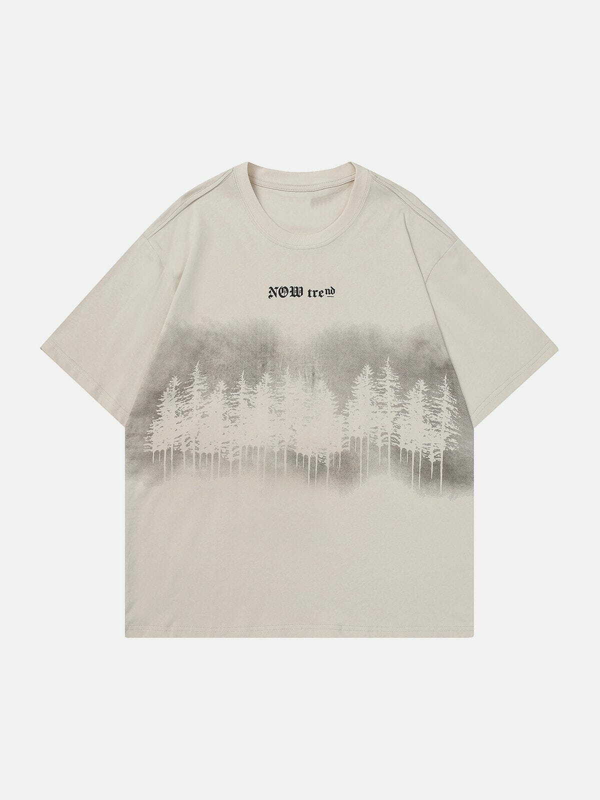 Y2K Grunge Forest Inkjet Print Tee - Retro 90s Summer Outfit, Y2K Party & Club Style