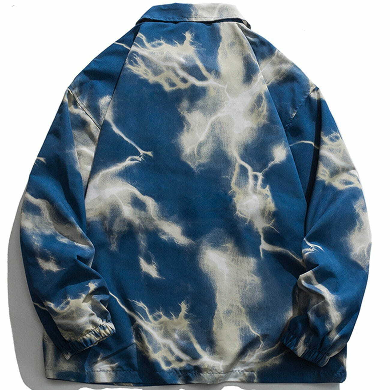 Y2K Grunge Full Print Lightning Jacket - Retro 90s Summer Outfit for Party & Club Vibes