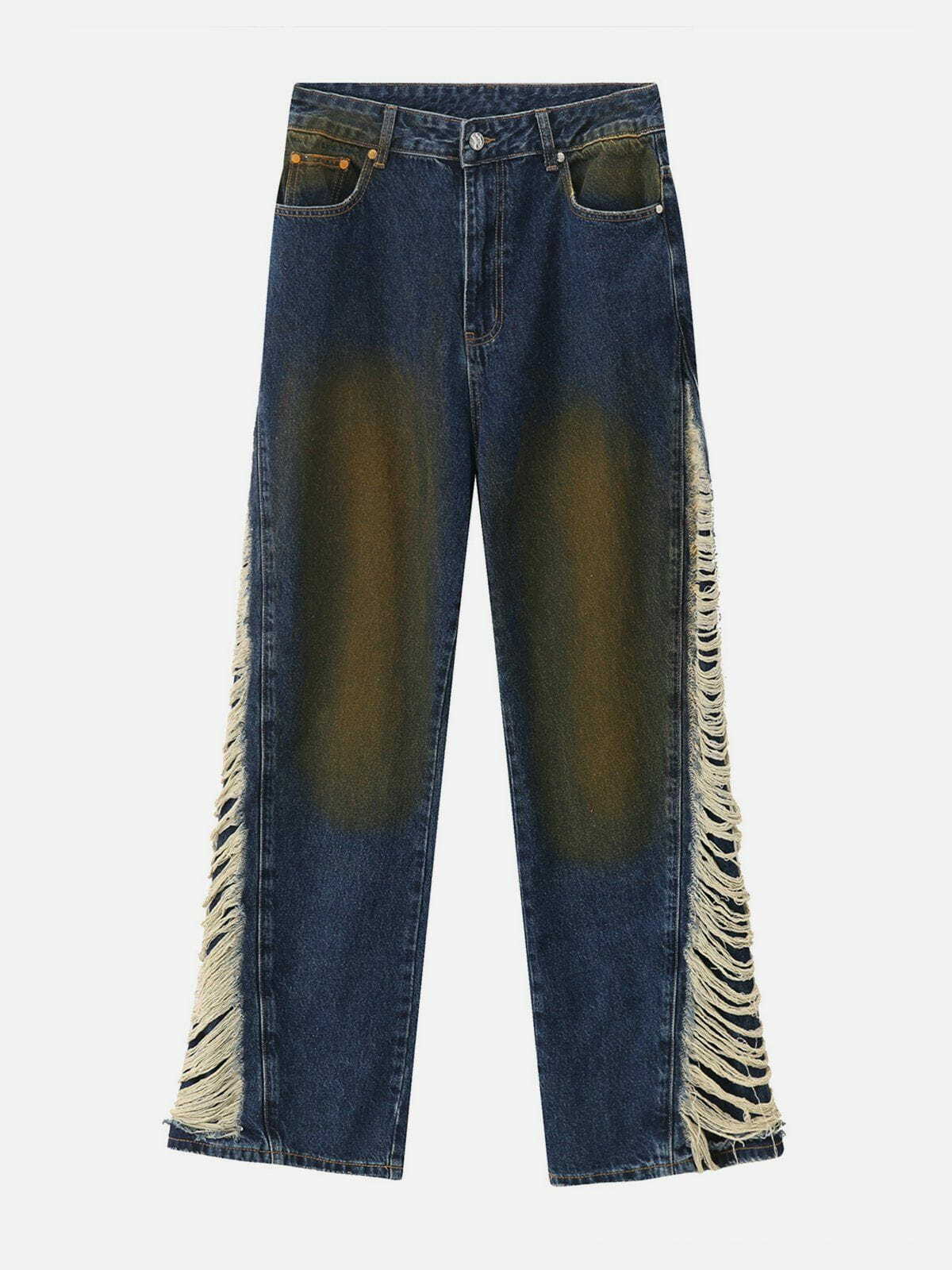 Y2K Grunge Gradient Jeans - Retro 90s Summer Outfit, Perfect for Y2K Party & Club Looks