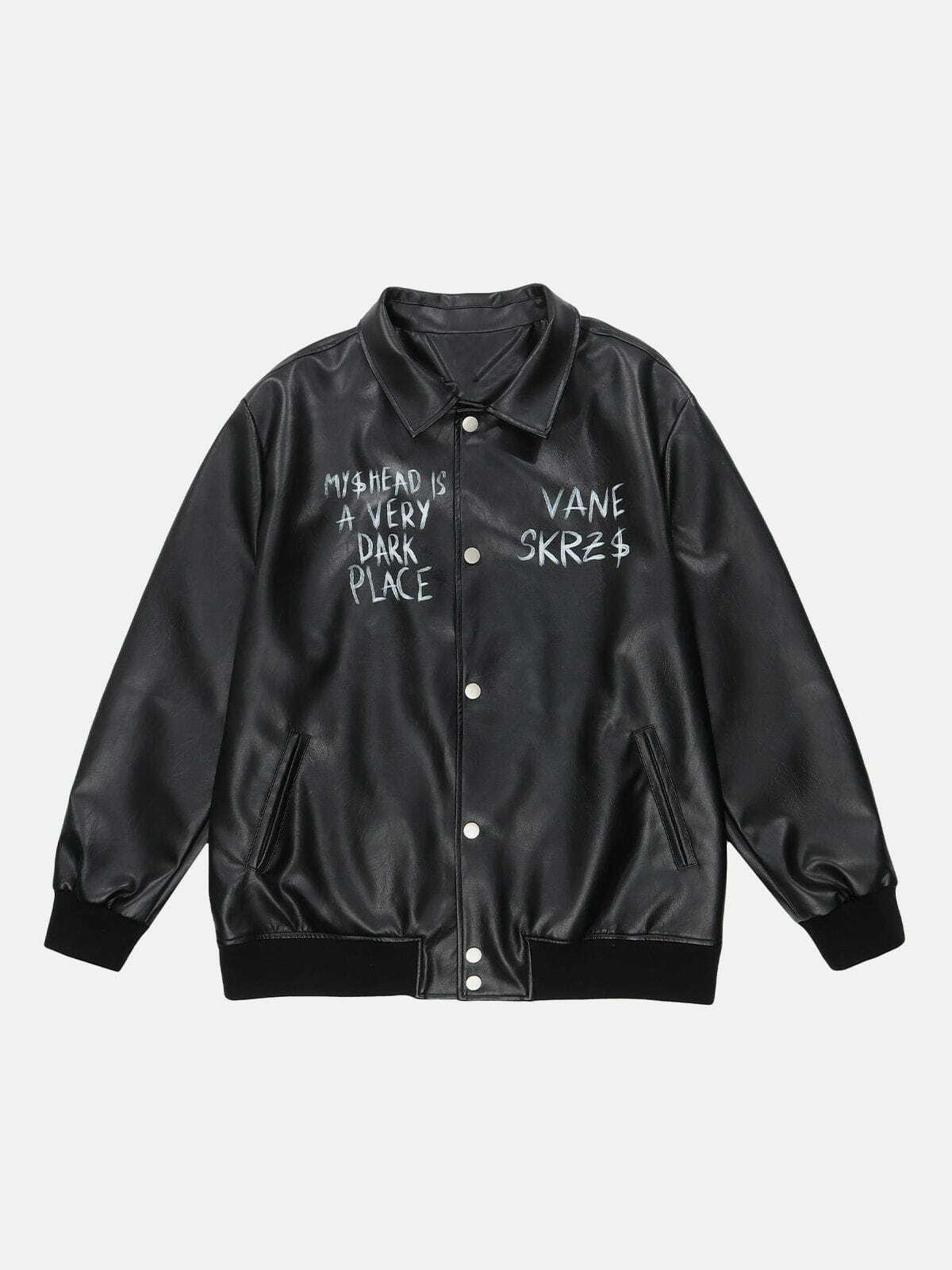 Y2K Grunge Graffiti Letter Jacket - Retro 90s Fashion for Summer Parties & Outfits