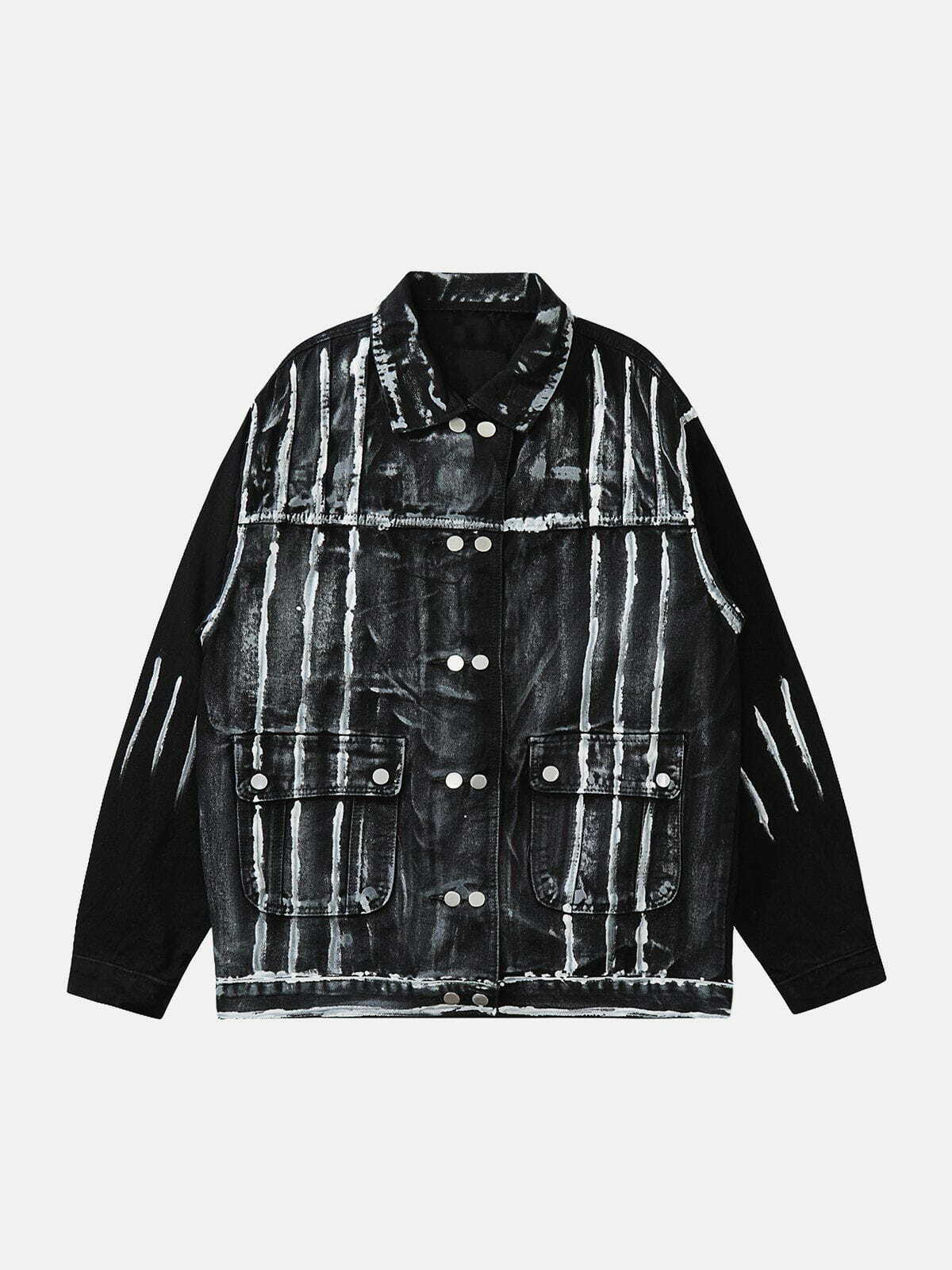 Y2K Grunge Graffiti Print Jacket - Retro 90s Summer Outfit for Party & Club Vibes