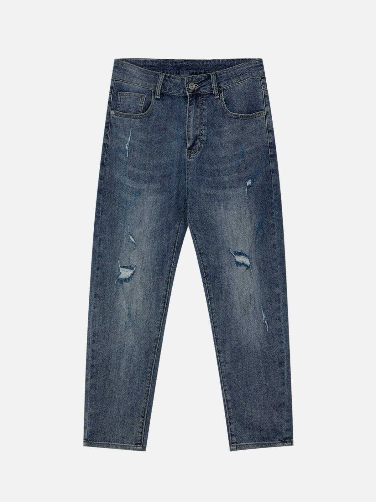 Y2K Grunge Hole Pencil Jeans - Retro 90s Summer Outfit for Y2K Party & Club Vibes