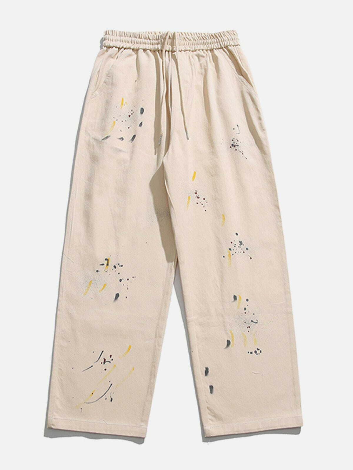 Y2K Grunge Ink Jet Printing Pants - Retro 90s Summer Outfit for Party & Club Vibes