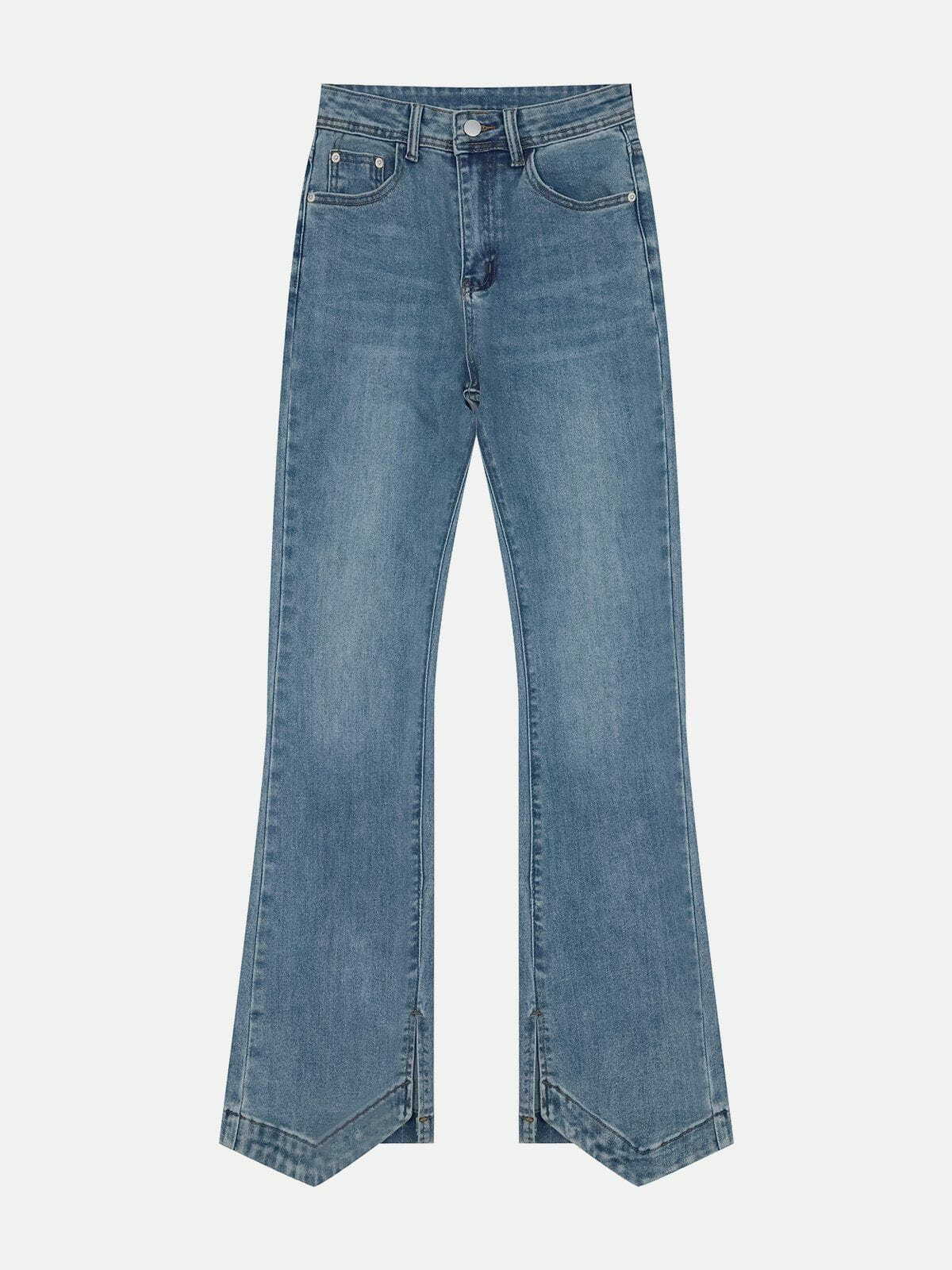 Y2K Grunge Irregular Legs Jeans - Retro 90s Summer Outfit for Y2K Party & Club Vibes