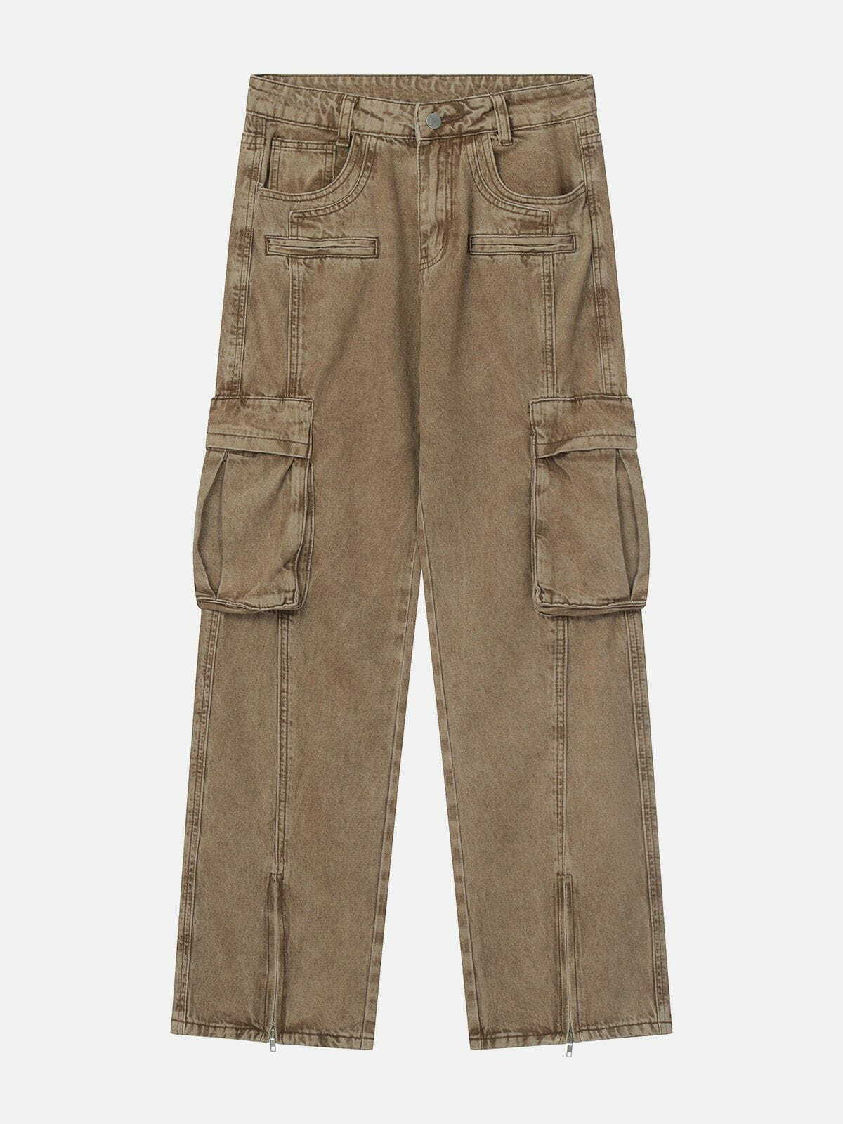 Y2K Grunge Jeans with Discreet Side Pockets - Retro 90s Summer Outfit Essential