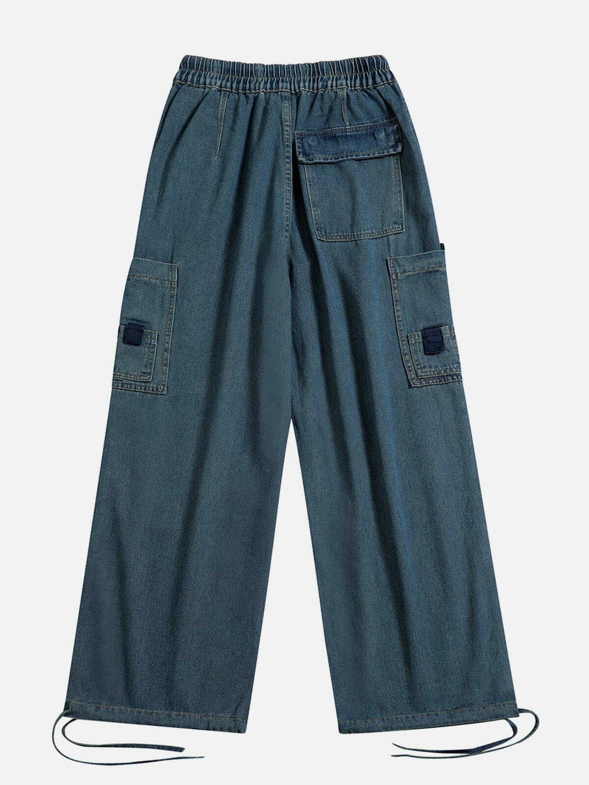 Y2K Grunge Large Pocket Jeans - Retro 90s Summer Outfit for Y2K Party & Club Vibes