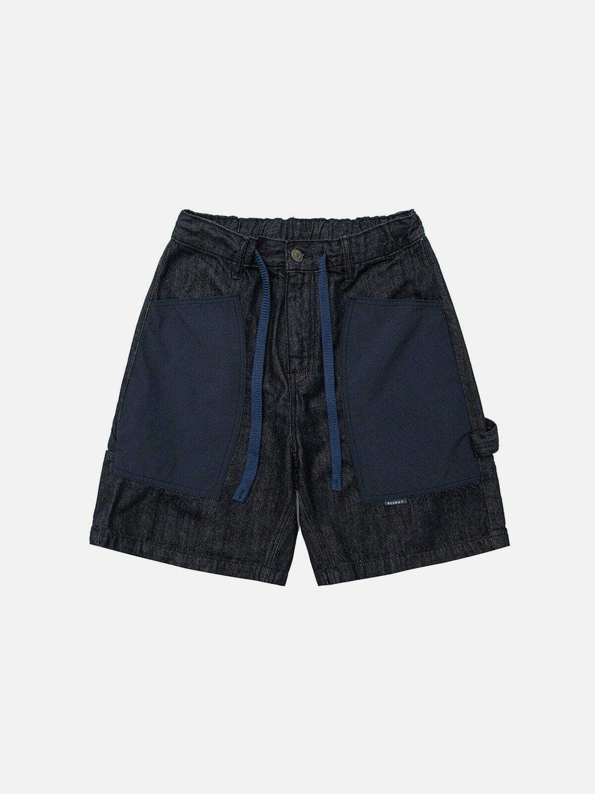 Y2K Grunge Large Pocket Shorts - Retro 90s Summer Outfit for Y2K Party & Beach Vibes