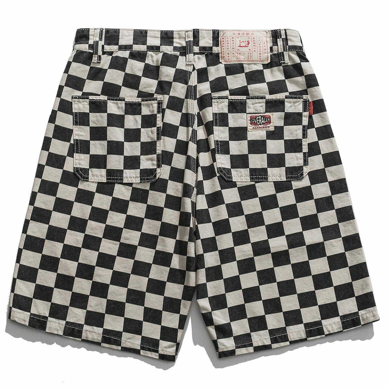 Y2K Grunge Lattice Cargo Shorts - Retro 90s Summer Outfit for Y2K Party & Beach Vibes