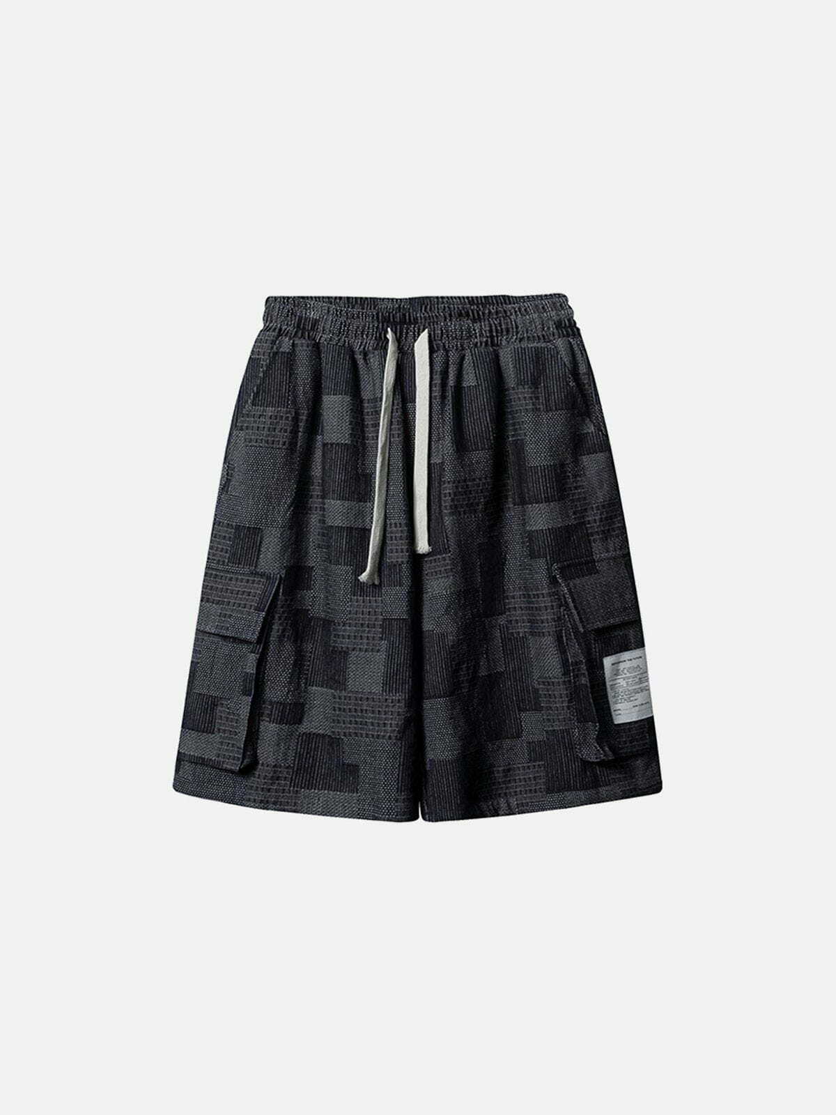 Y2K Grunge Lattice Shorts - Retro 90s Summer Outfit for Y2K Party & Beach Vibes