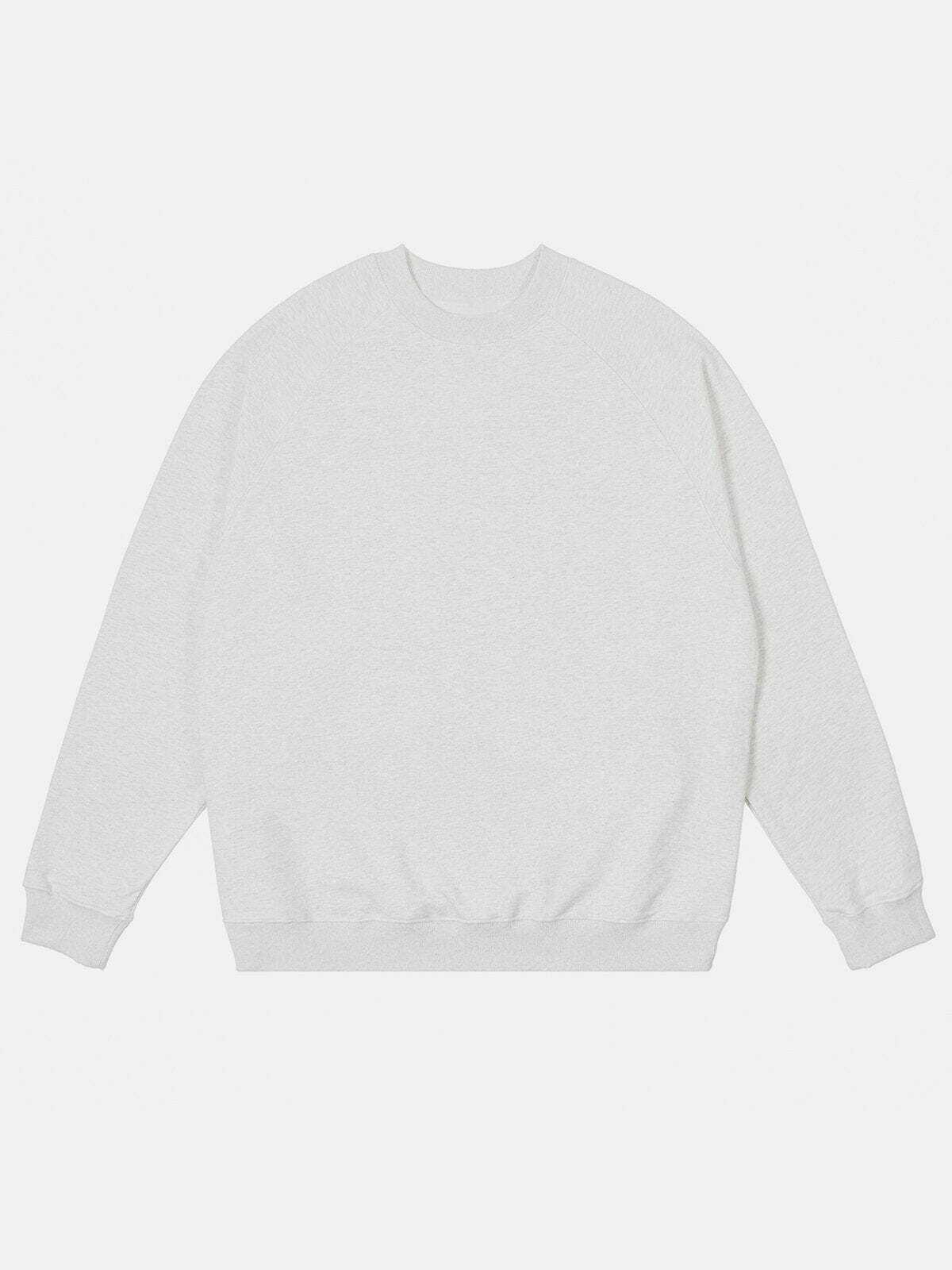 Y2K Grunge Loose Raglan Neck Sweatshirt - Retro 90s Summer Outfit for Y2K Vibes