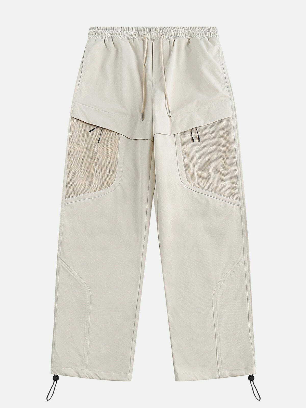 Y2K Grunge Mesh Pocket Cargo Pants - Retro 90s Summer Outfit for Y2K Style Lovers