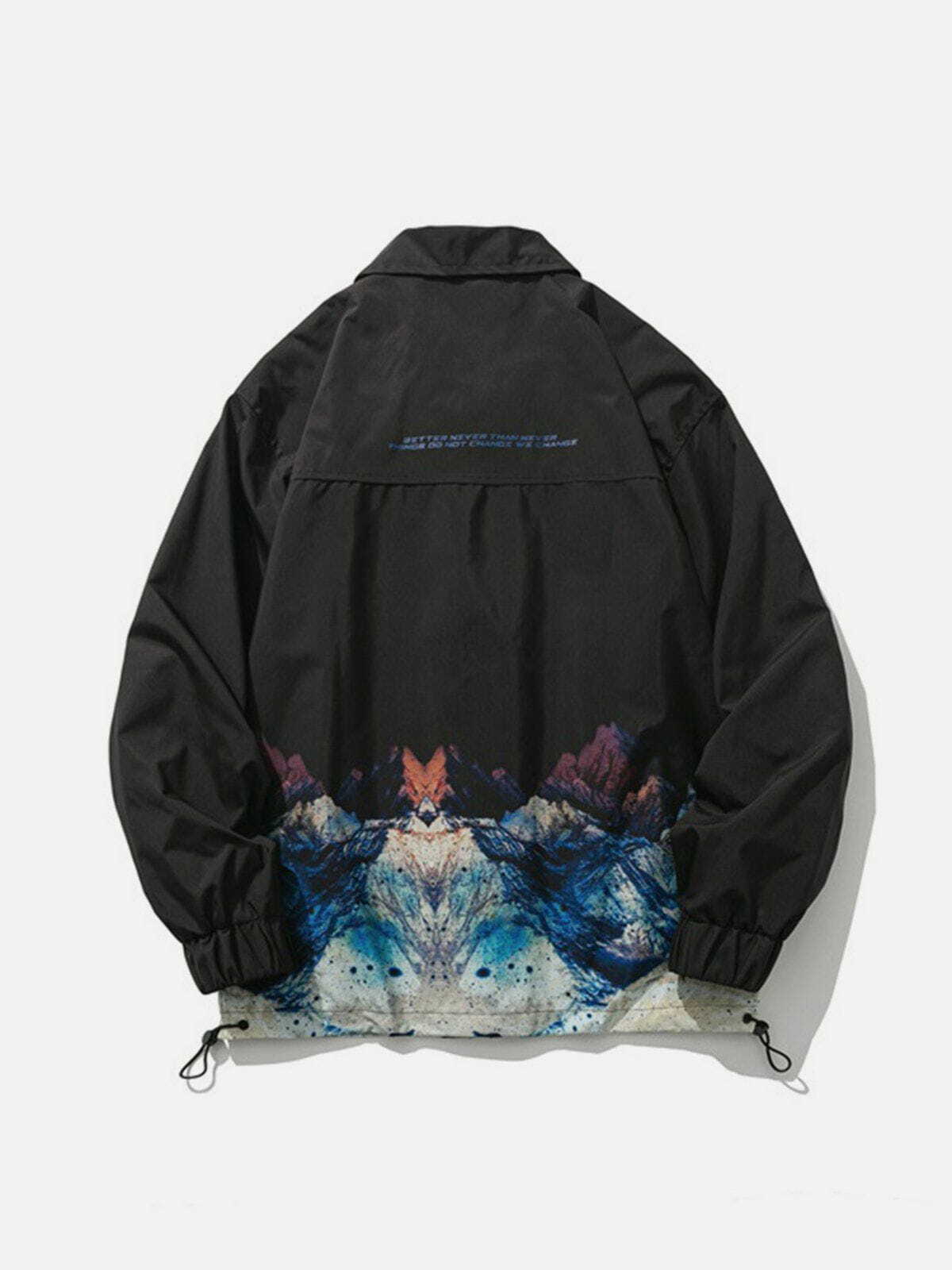 Y2K Grunge Mountains Gradient Print Jacket - Retro 90s Summer Outfit for Y2K Vibes