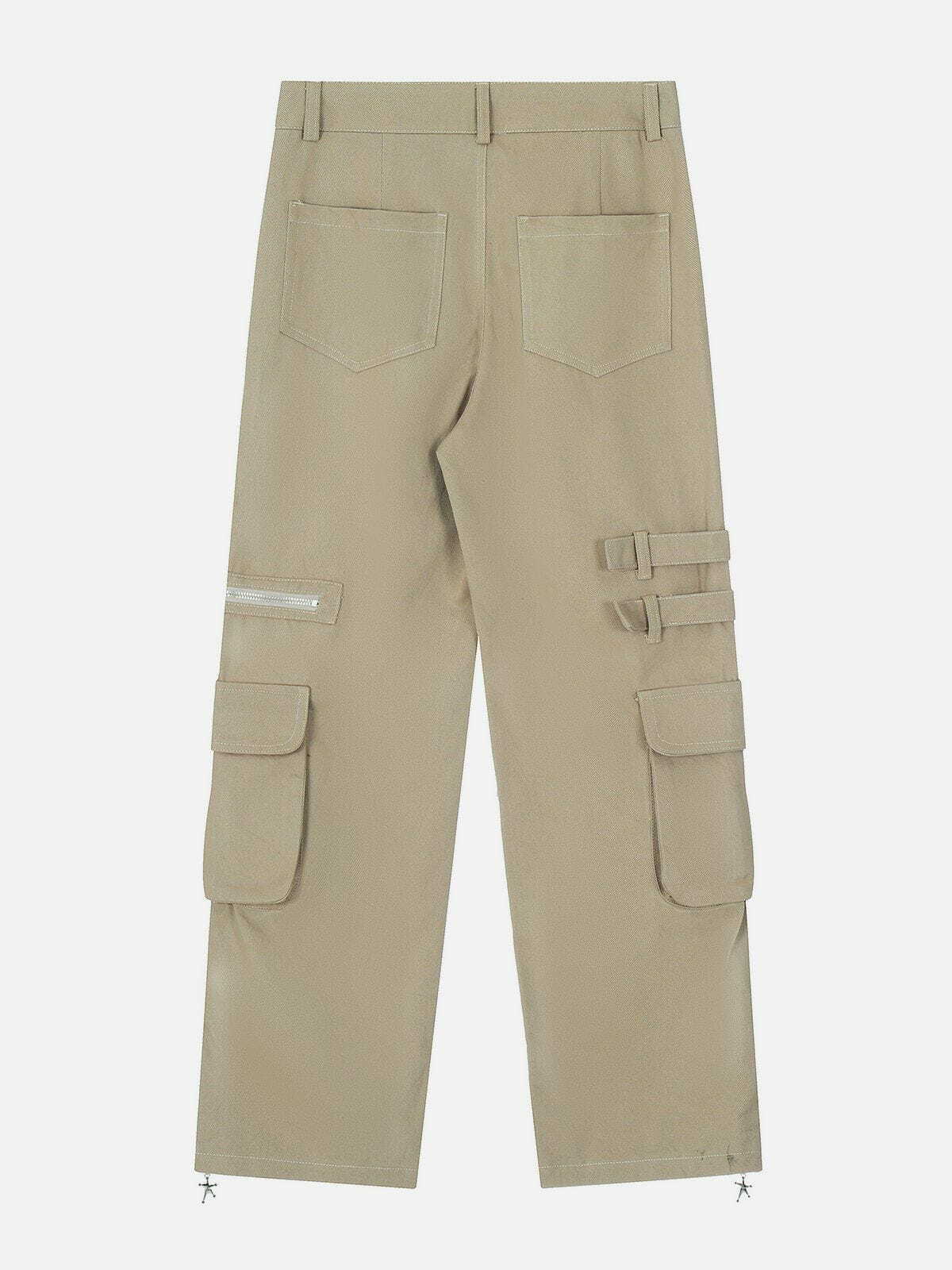 Y2K Grunge Multi-Pocket Cargo Pants - Retro 90s Summer Outfit for Y2K Style Lovers