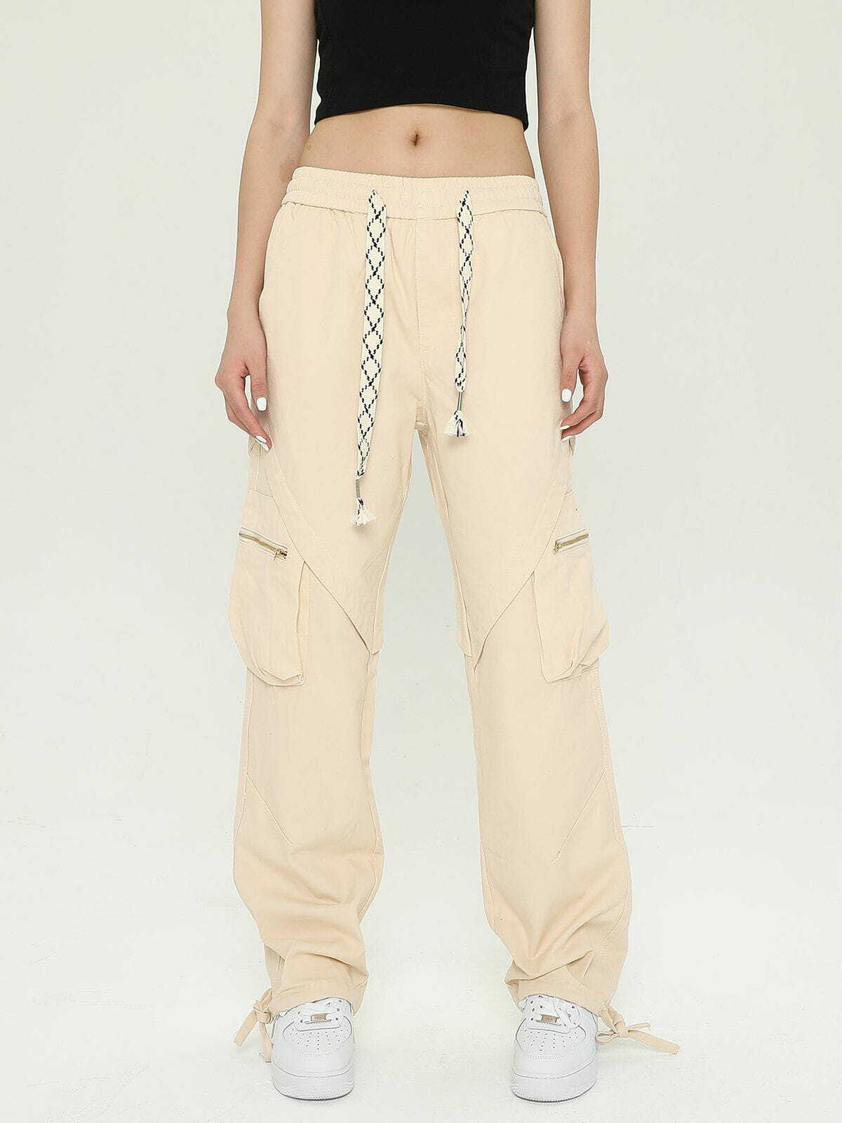 Y2K Grunge Multi-Pocket Cargo Pants - Retro 90s Summer Outfit for Y2K Style Lovers