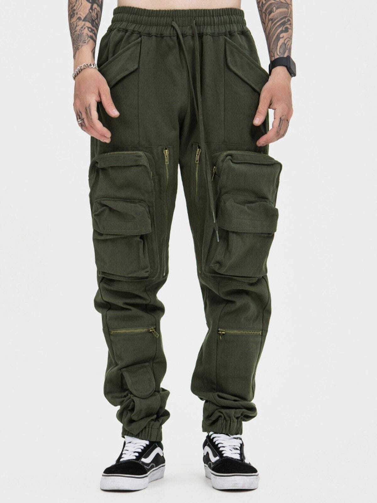 Y2K Grunge Multi Pocket Cargo Pants - Retro 90s Summer Outfit for Y2K Style Lovers