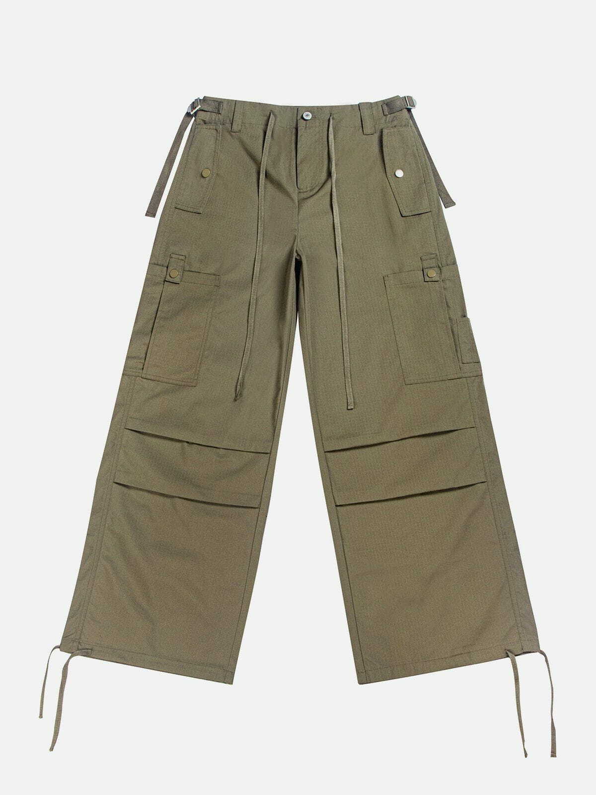 Y2K Grunge Multi-Rope Cargo Pants - Retro 90s Summer Outfit for Y2K Party Vibes