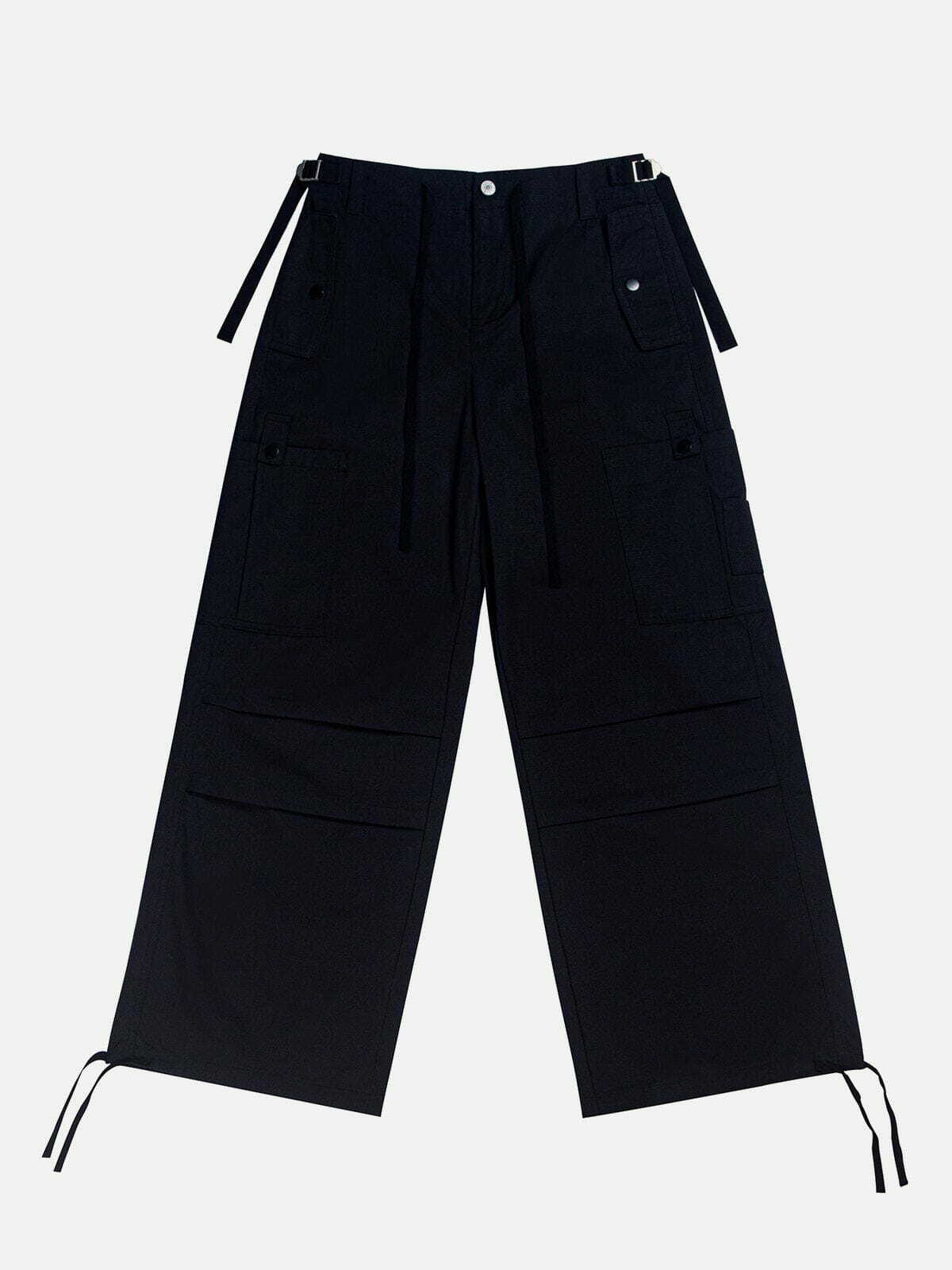 Y2K Grunge Multi-Rope Cargo Pants - Retro 90s Summer Outfit for Y2K Party Vibes