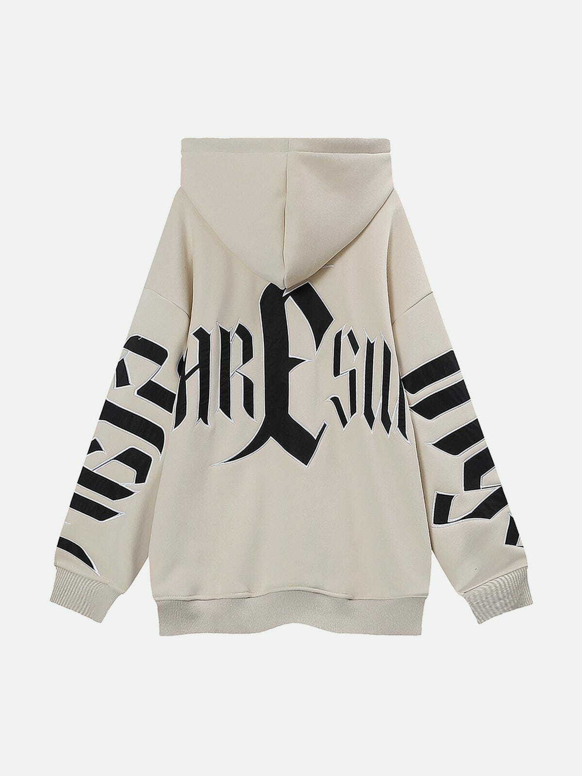 Y2K Grunge Patch Embroidered ZIP UP Hoodie - Retro 90s Summer Outfit for Y2K Vibes