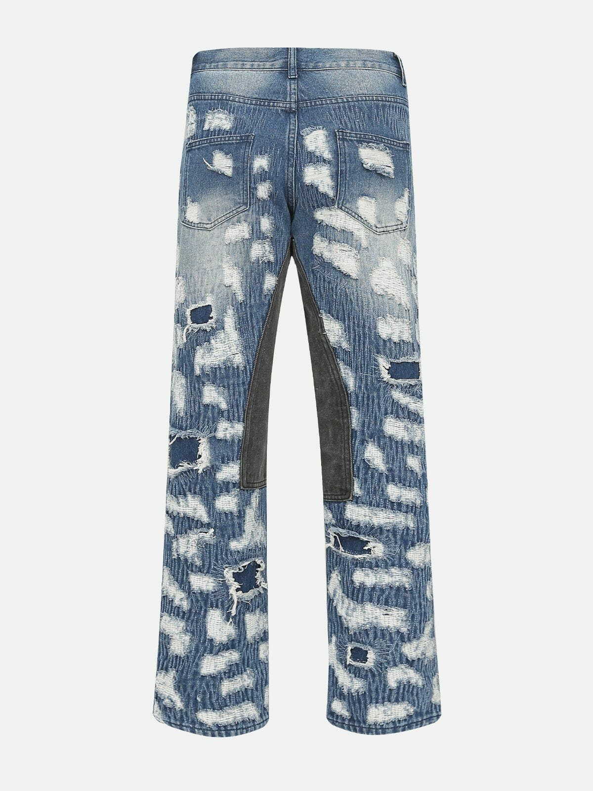 Y2K Grunge Patchwork Ripped Jeans - Retro 90s Summer Outfit for Y2K Vibes