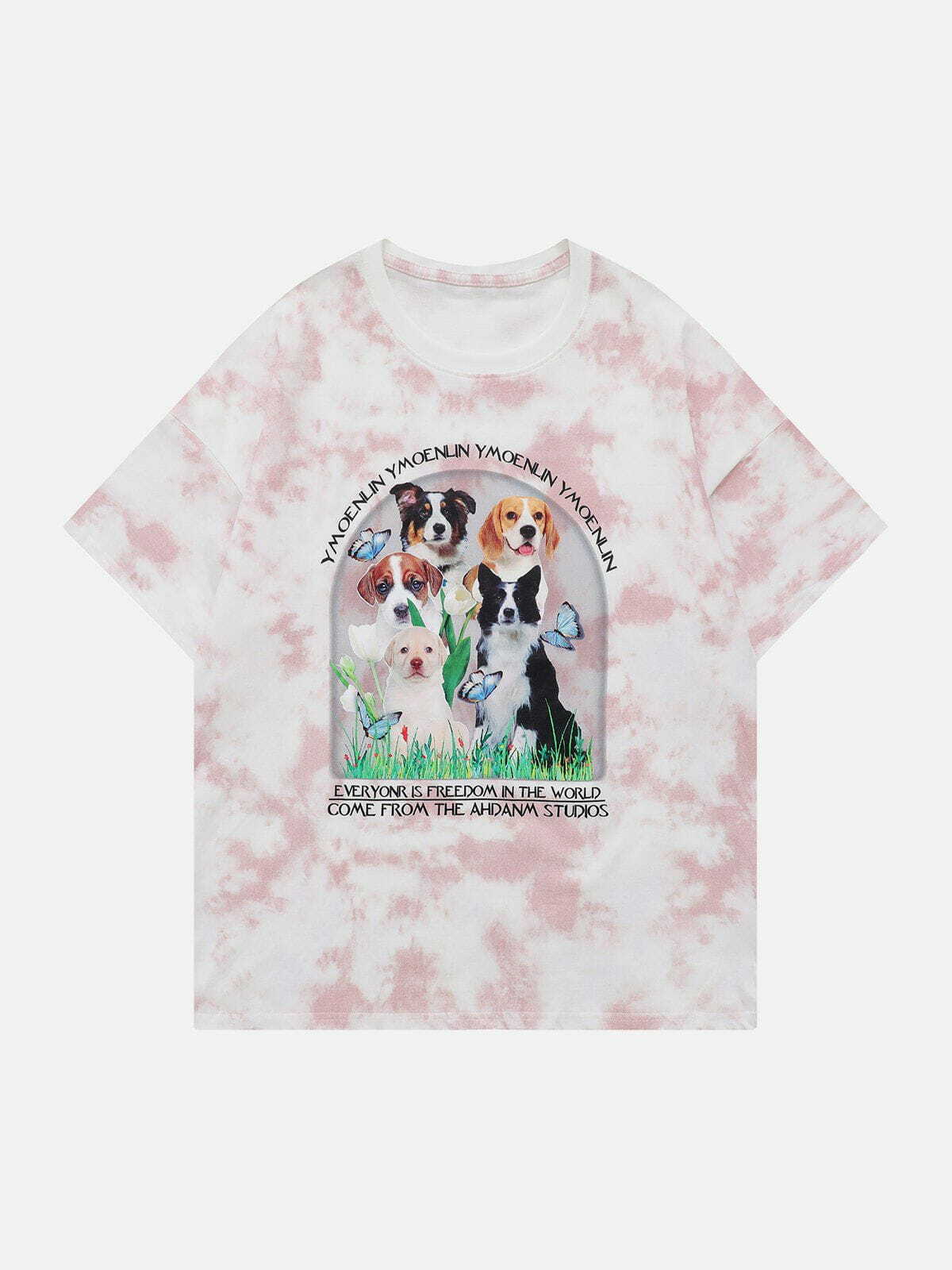 Y2K Grunge Pet Dog Garden Graphic Tee - Retro 90s Summer Outfit for Y2K Fashion Lovers