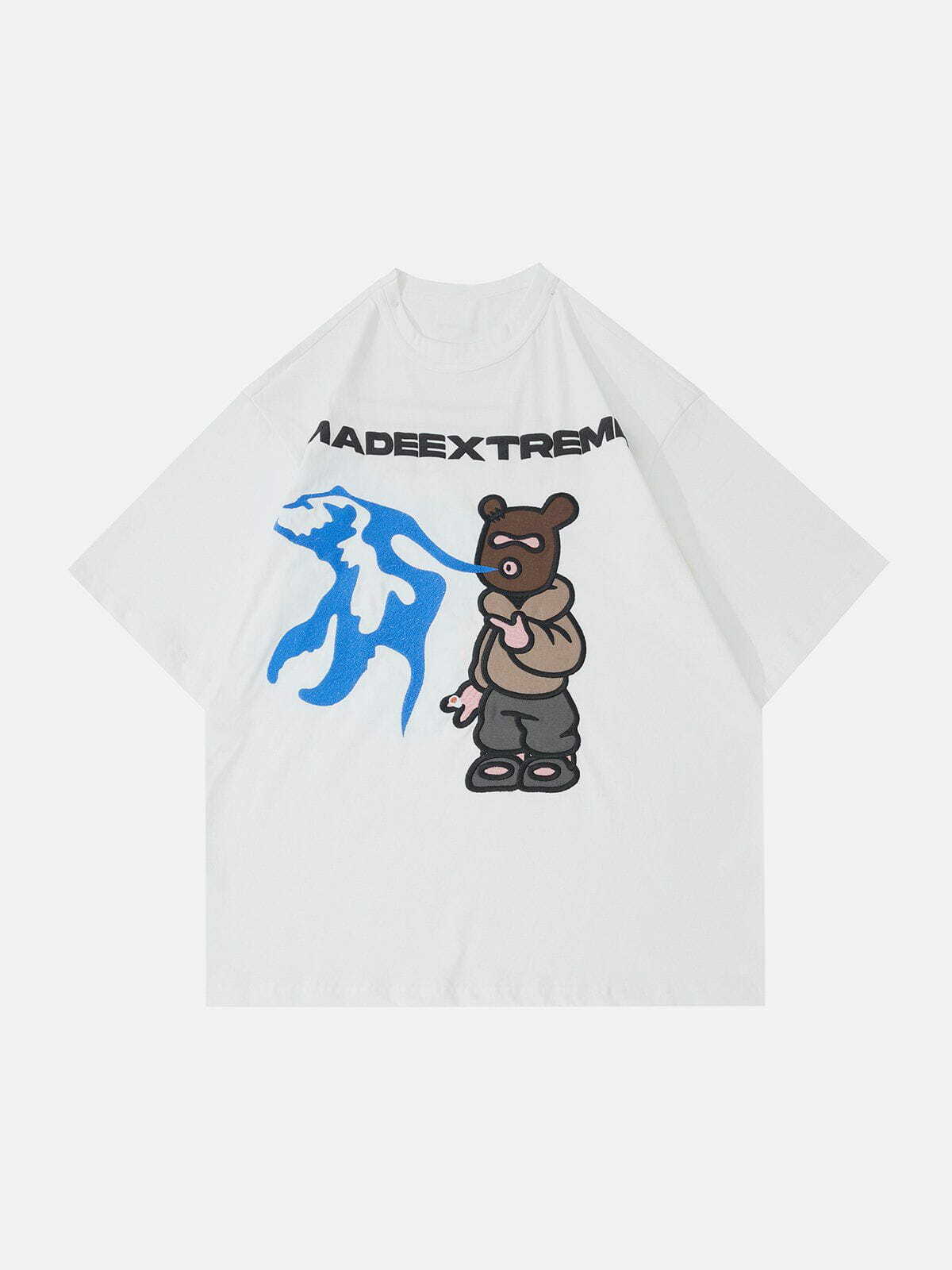 Y2K Grunge Pistol Bear Graphic Tee - Retro 90s Summer Outfit for Y2K Party Vibes