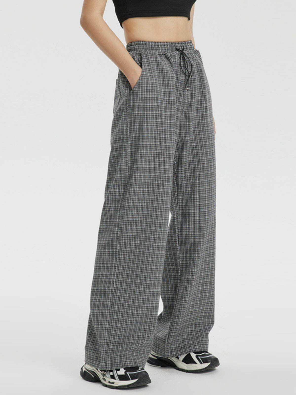 Y2K Grunge Plaid Casual Pants - Retro 90s Summer Outfit for Y2K Party & Club Looks