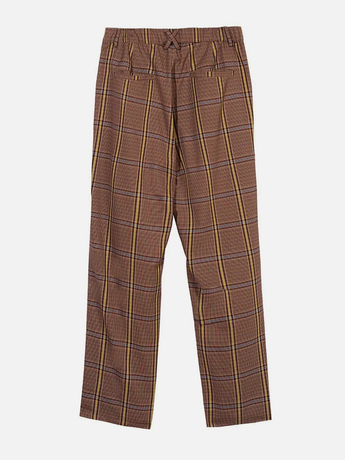 Y2K Grunge Plaid Full Print Pants - Retro 90s Summer Outfit for Y2K Party & Club Looks