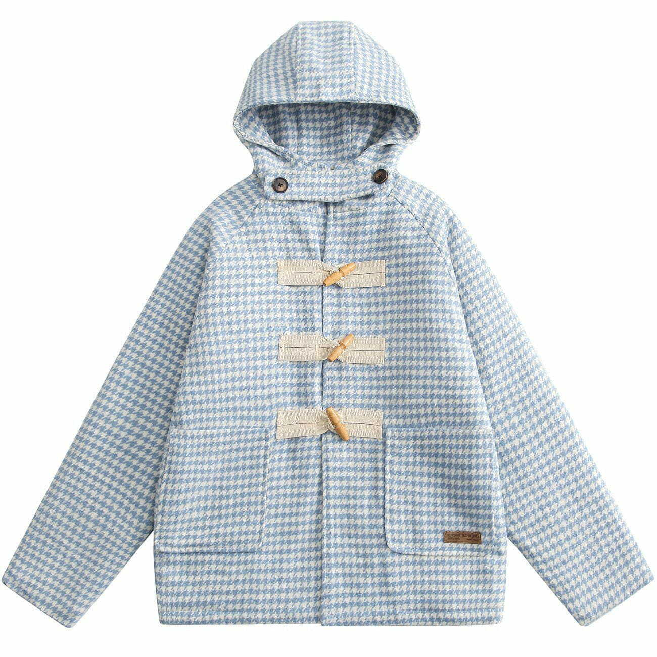 Y2K Grunge Plaid Hooded Winter Coat - Retro 90s Fashion for Y2K Outfits & Parties