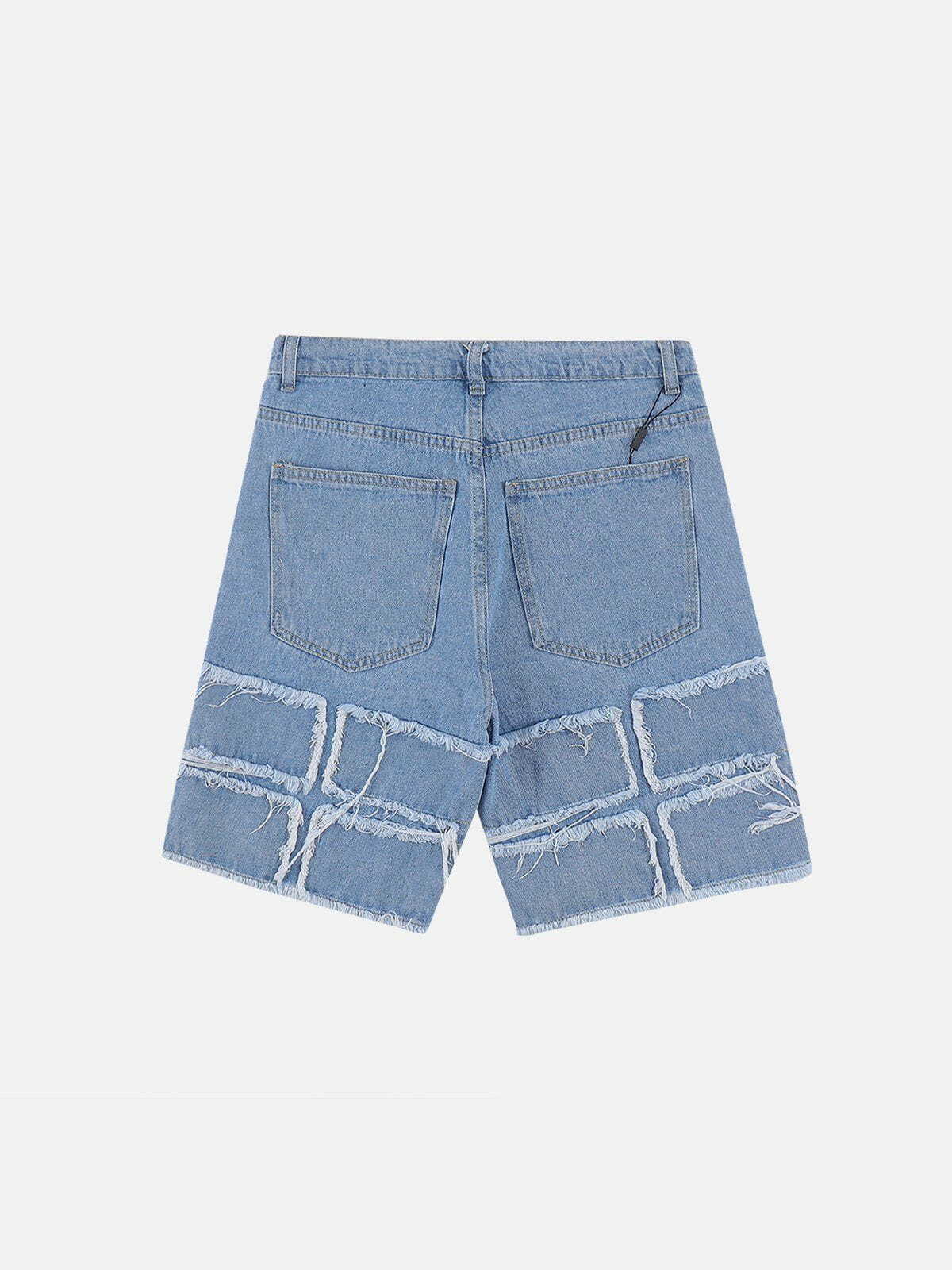 Y2K Grunge Raw Edge Denim Shorts - Retro 90s Summer Outfit for Y2K Style Lovers