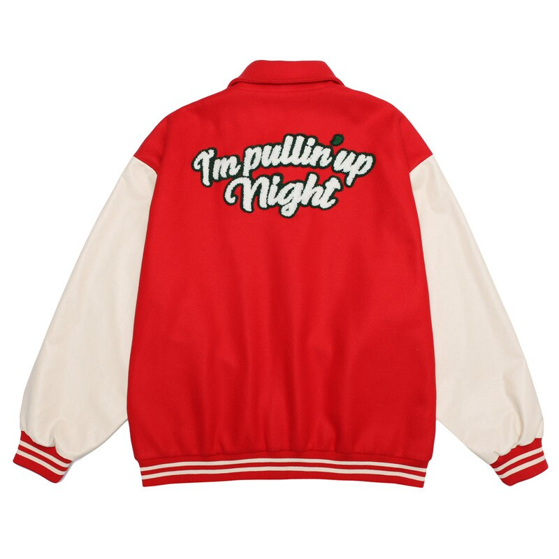 Y2K Grunge Red Baseball Jacket - Retro 90s Summer Outfit for Y2K Party & Club Vibes