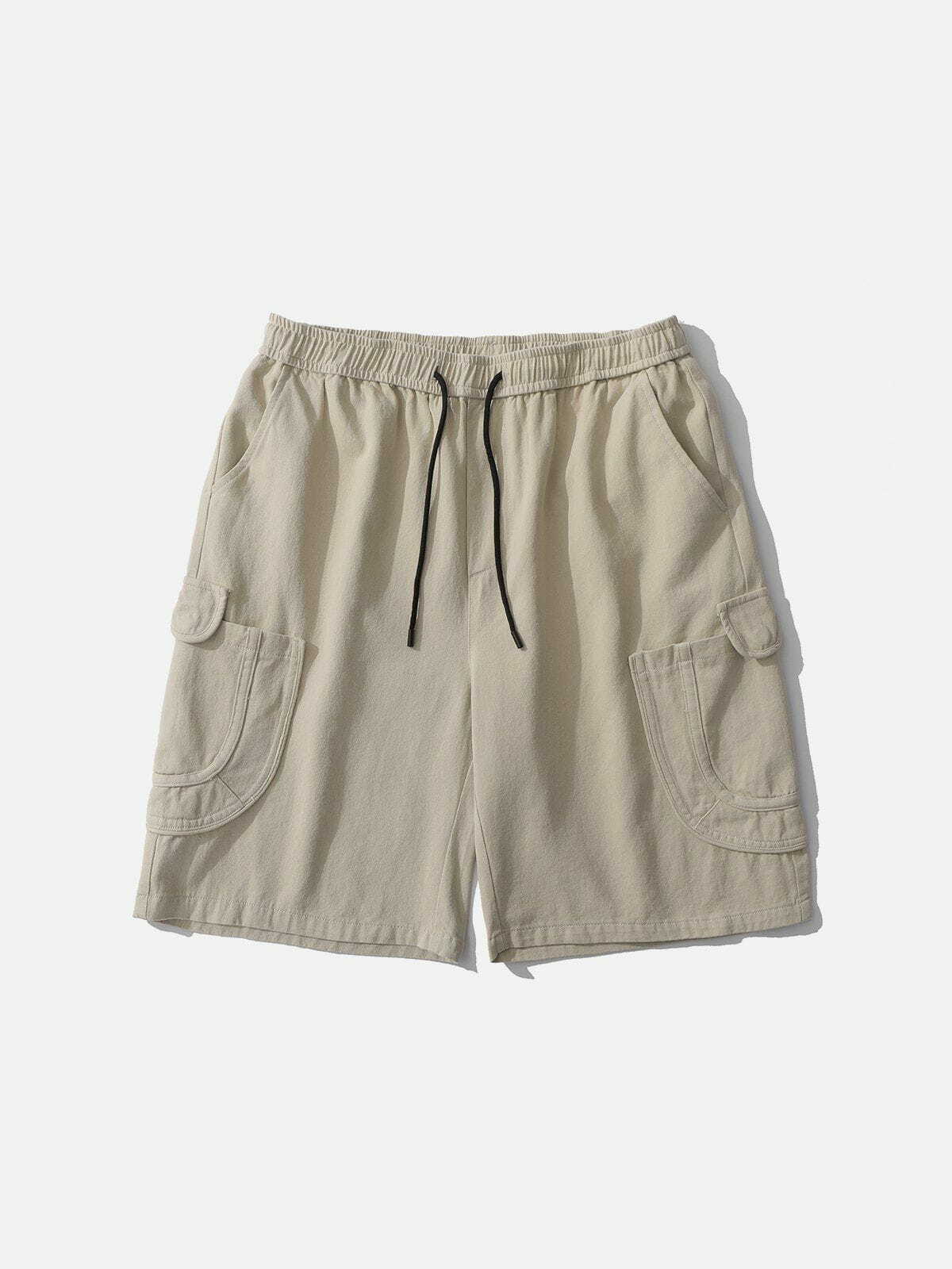 Y2K Grunge Shorts with Discreet Side Pockets - Retro 90s Summer Outfit for Women