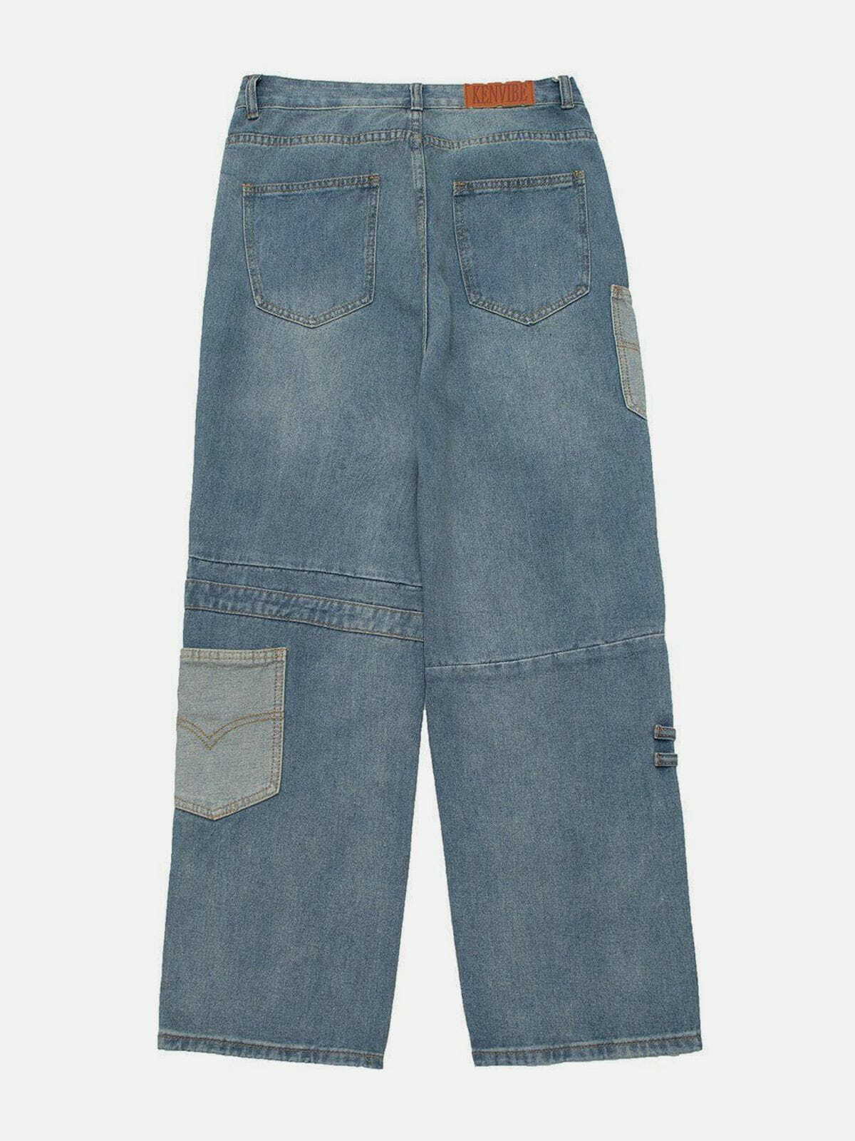 Y2K Grunge Side Pocket Trim Jeans - Retro 90s Summer Outfit for Y2K Fashion Lovers