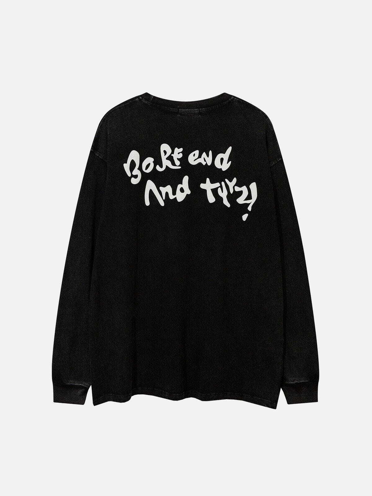 Y2K Grunge Skeleton Sweatshirt - Retro 90s Fashion, Summer Y2K Outfit, Gothic Style