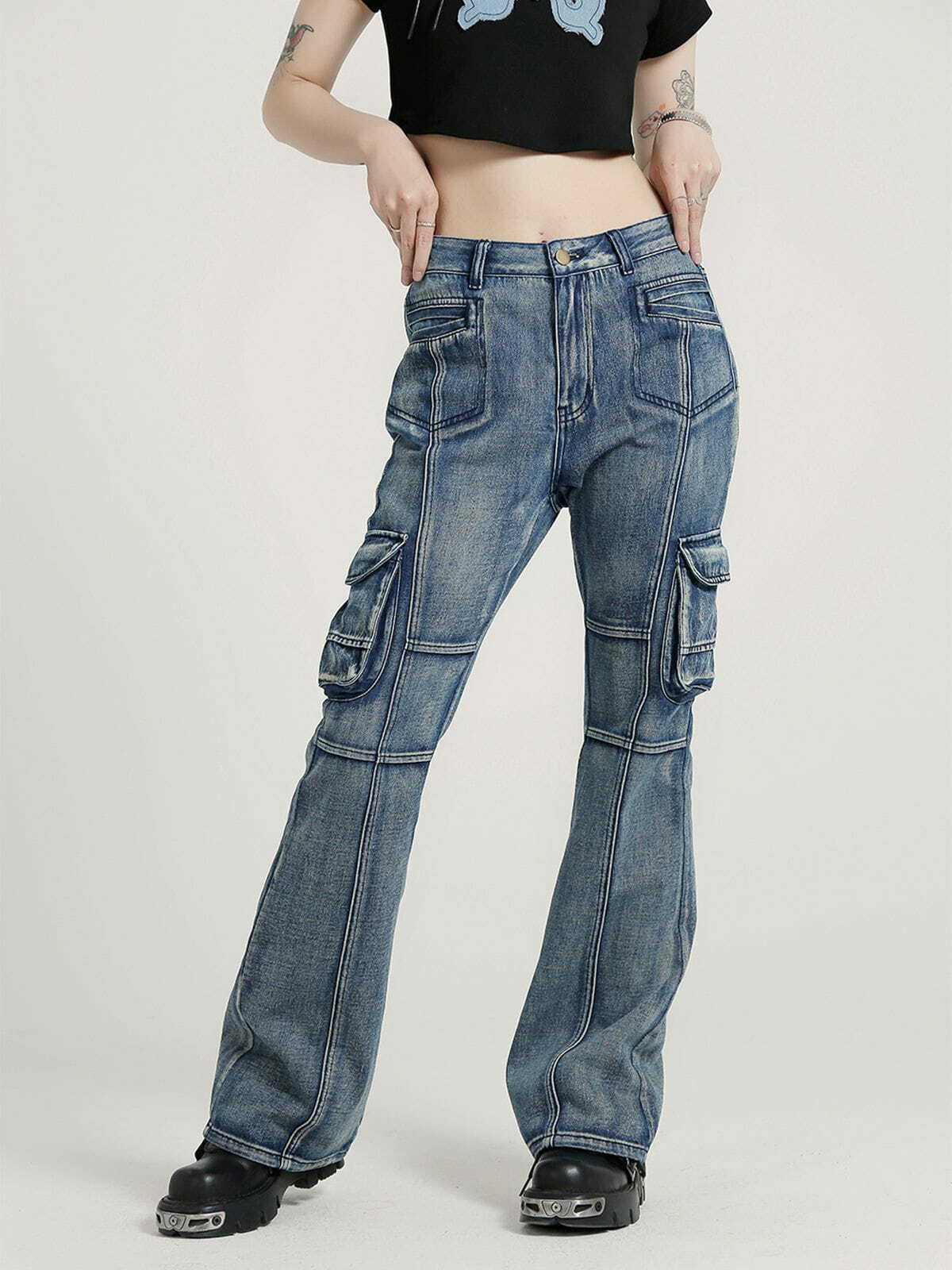 Y2K Grunge Slim Fit Jeans - Retro 90s Style for Summer Outfits & Party Looks