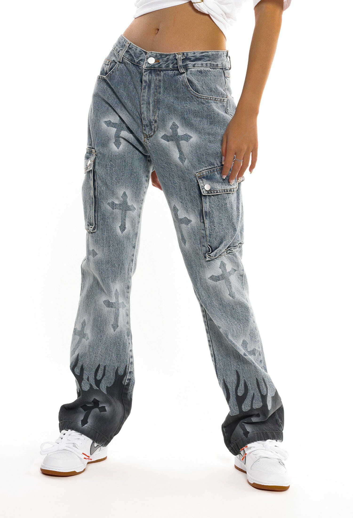 Y2K Grunge Slim Jeans - Retro 90s Fashion, Perfect for Summer Outfits & Party Looks