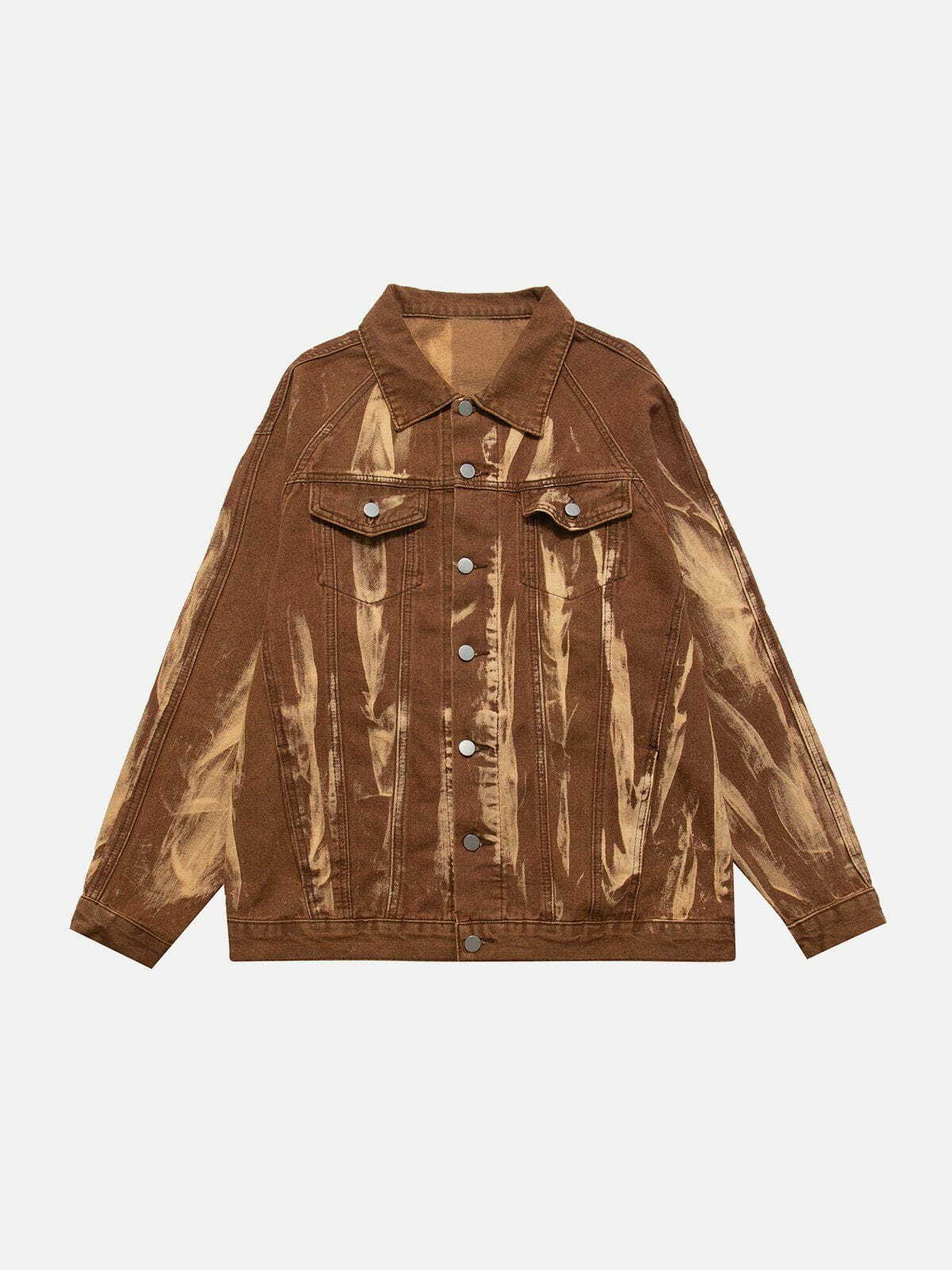 Y2K Grunge Smudge Contrast Jacket - Retro 90s Fashion for Summer Parties & Outfits